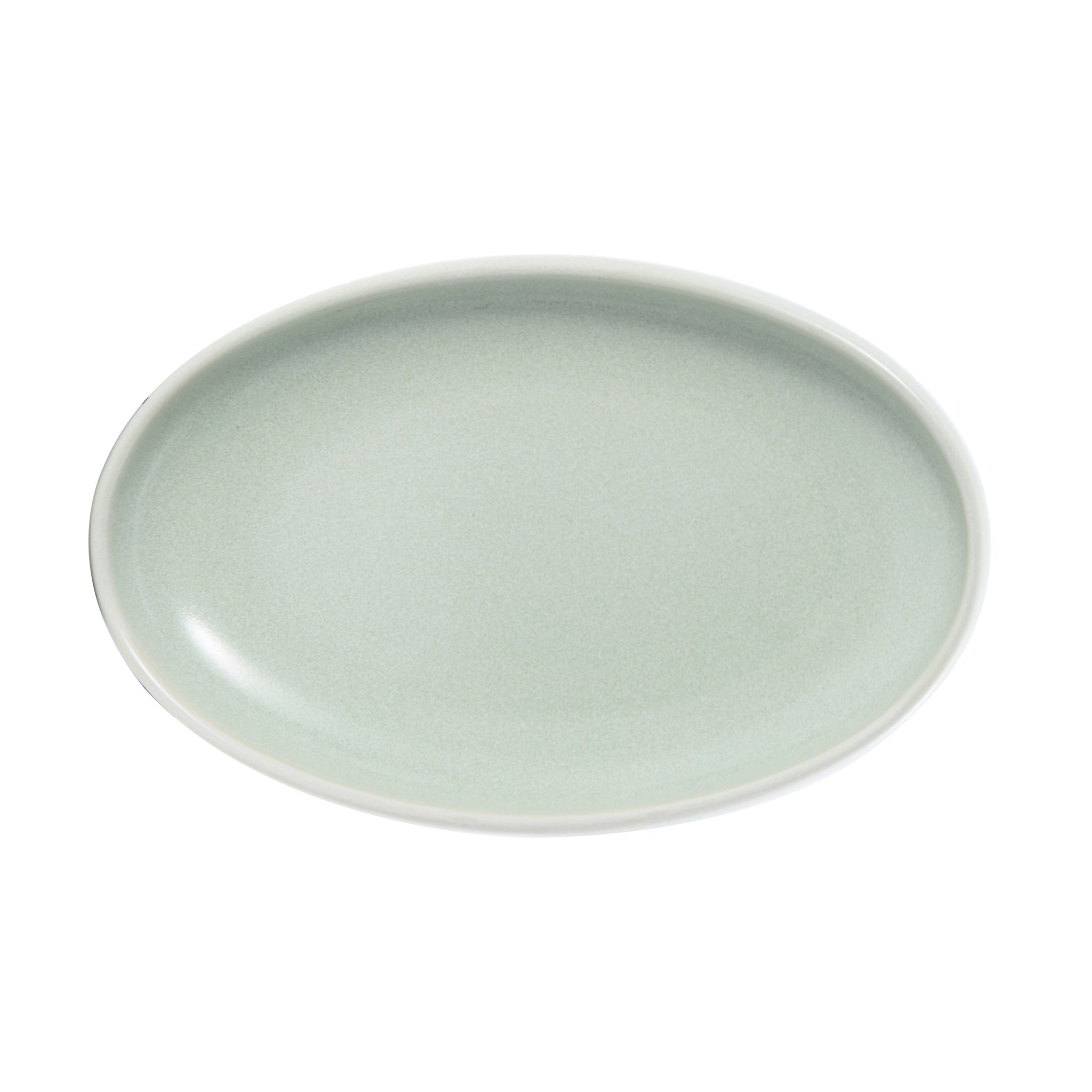 Jade Porcelain Oval Platter 11x7" Green