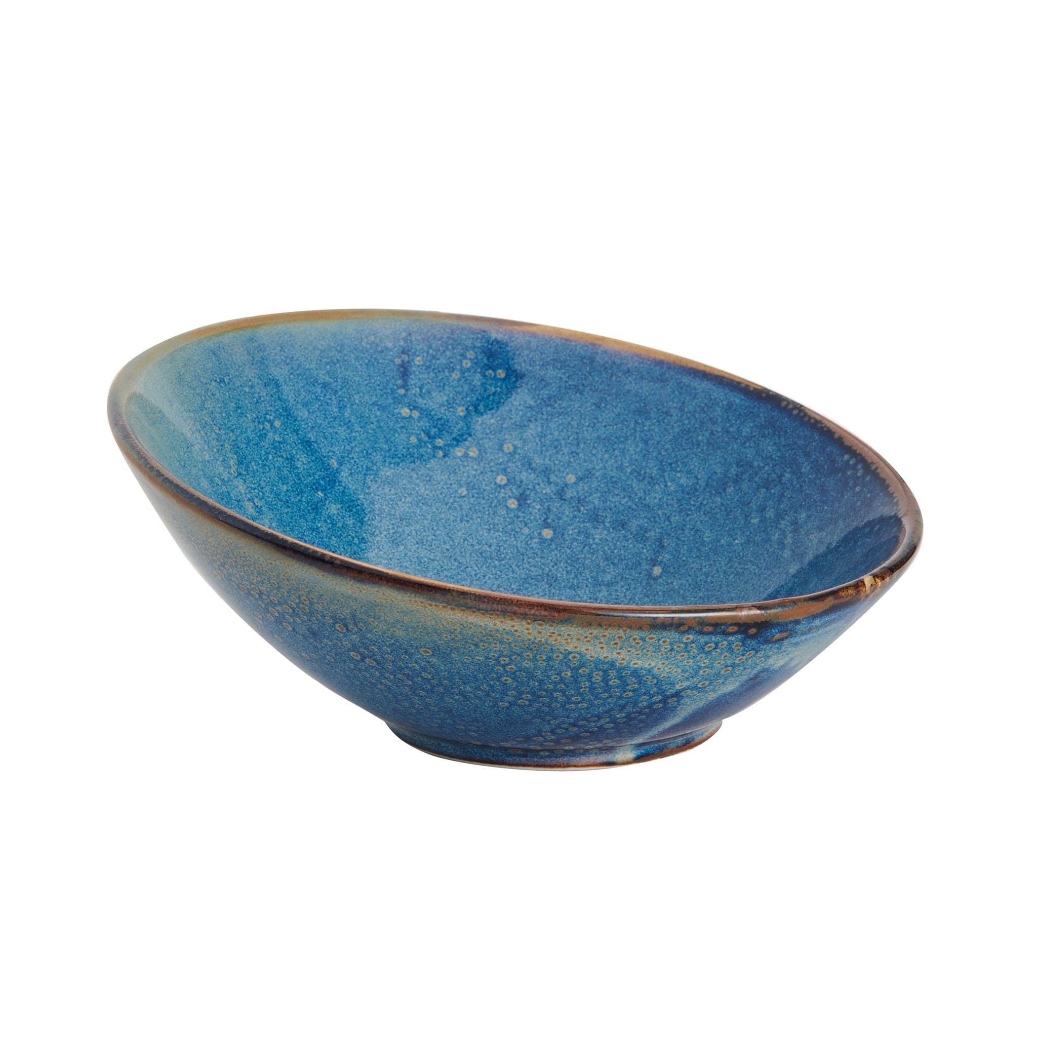 Starlit Porcelain Slanted Bowl 8" / 18.6oz Blue