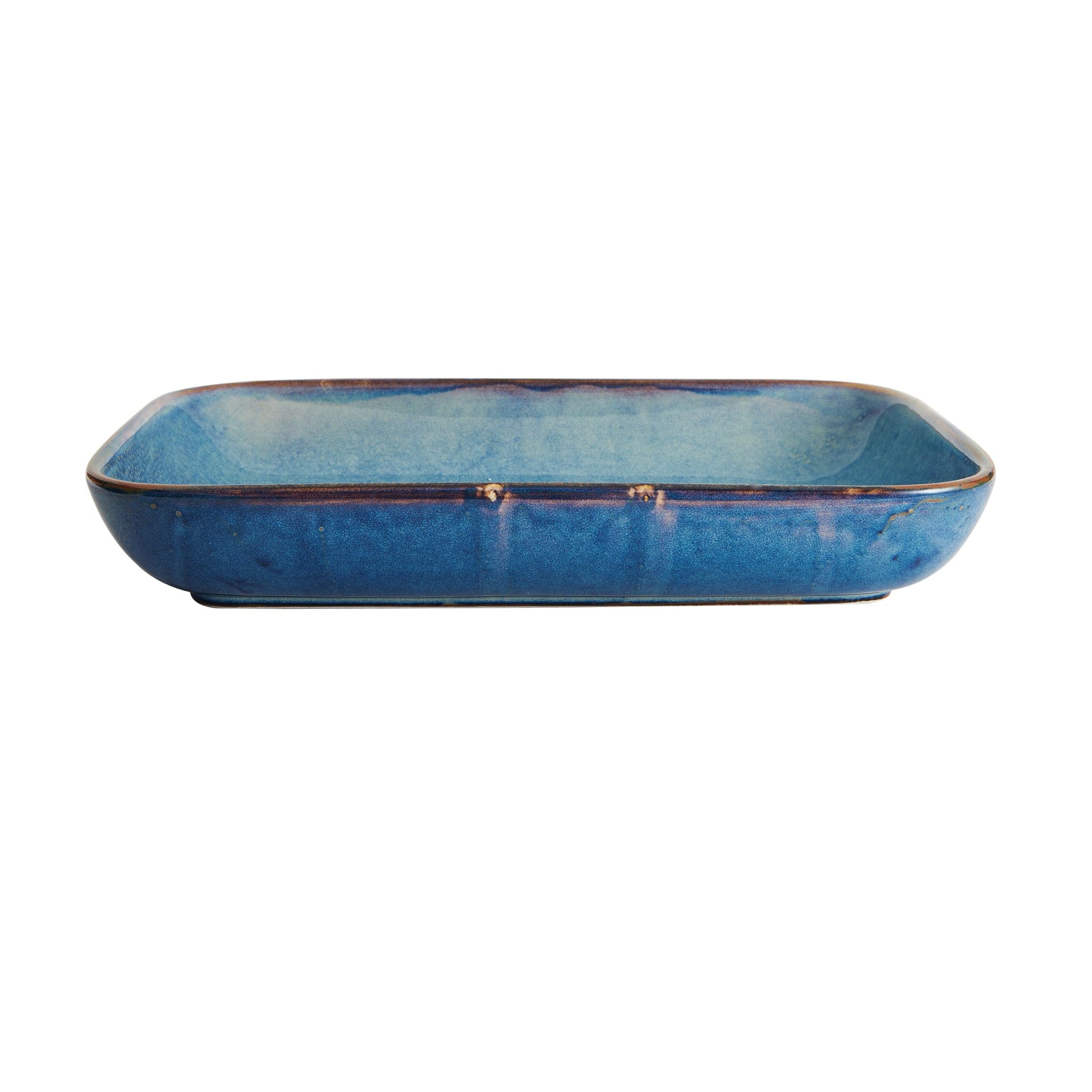 Starlit Porcelain Rectangular Platter 13x9" Blue