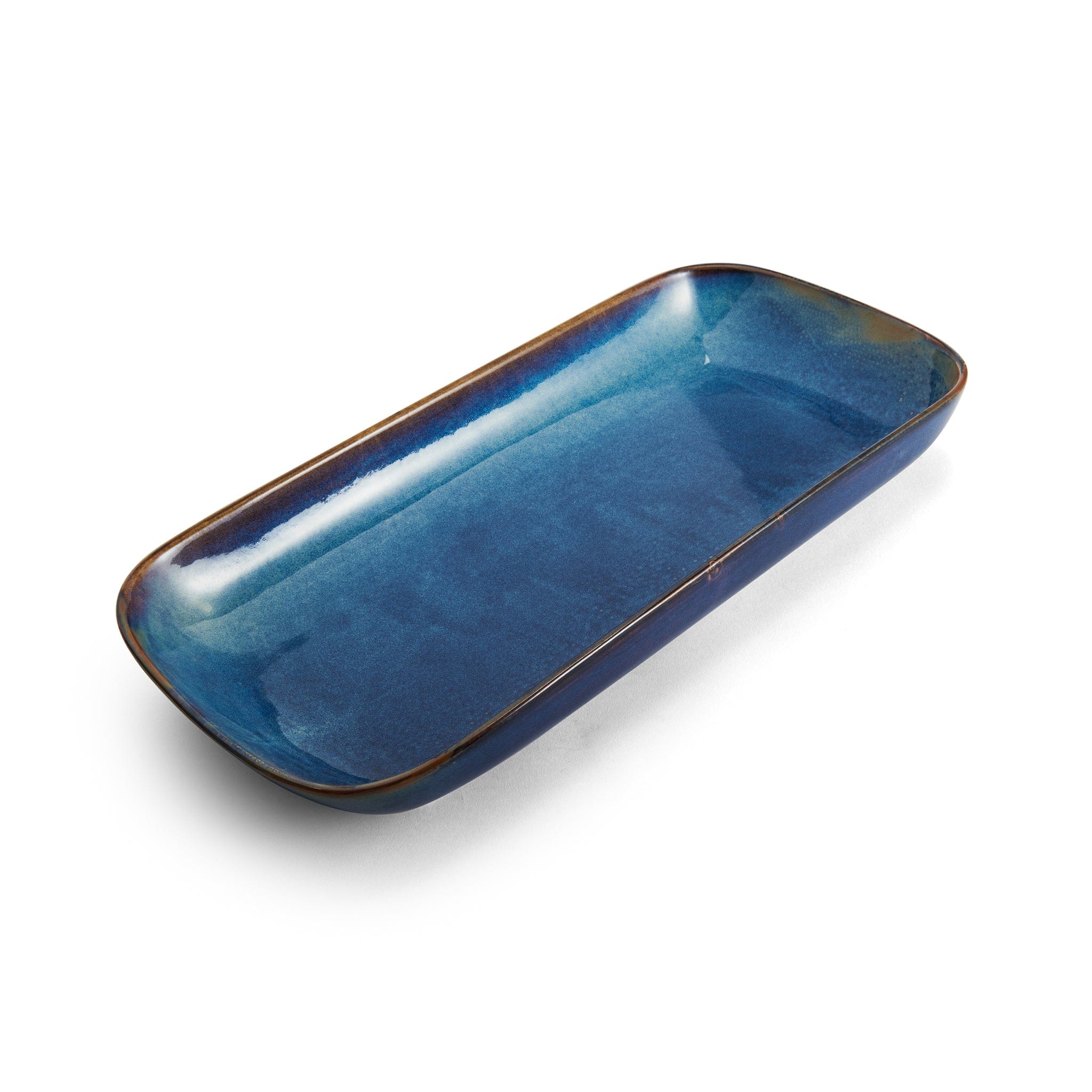 Starlit Porcelain Rectangular Platter 21x10" Blue