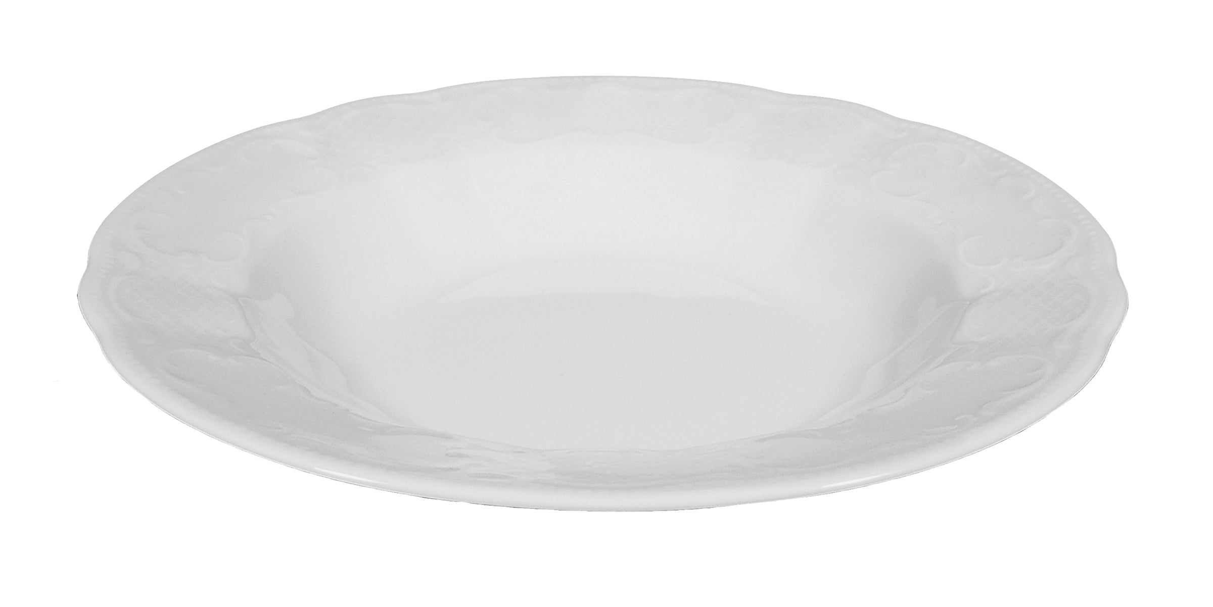 Salzburg White Porcelain Deep Plate 8.9"