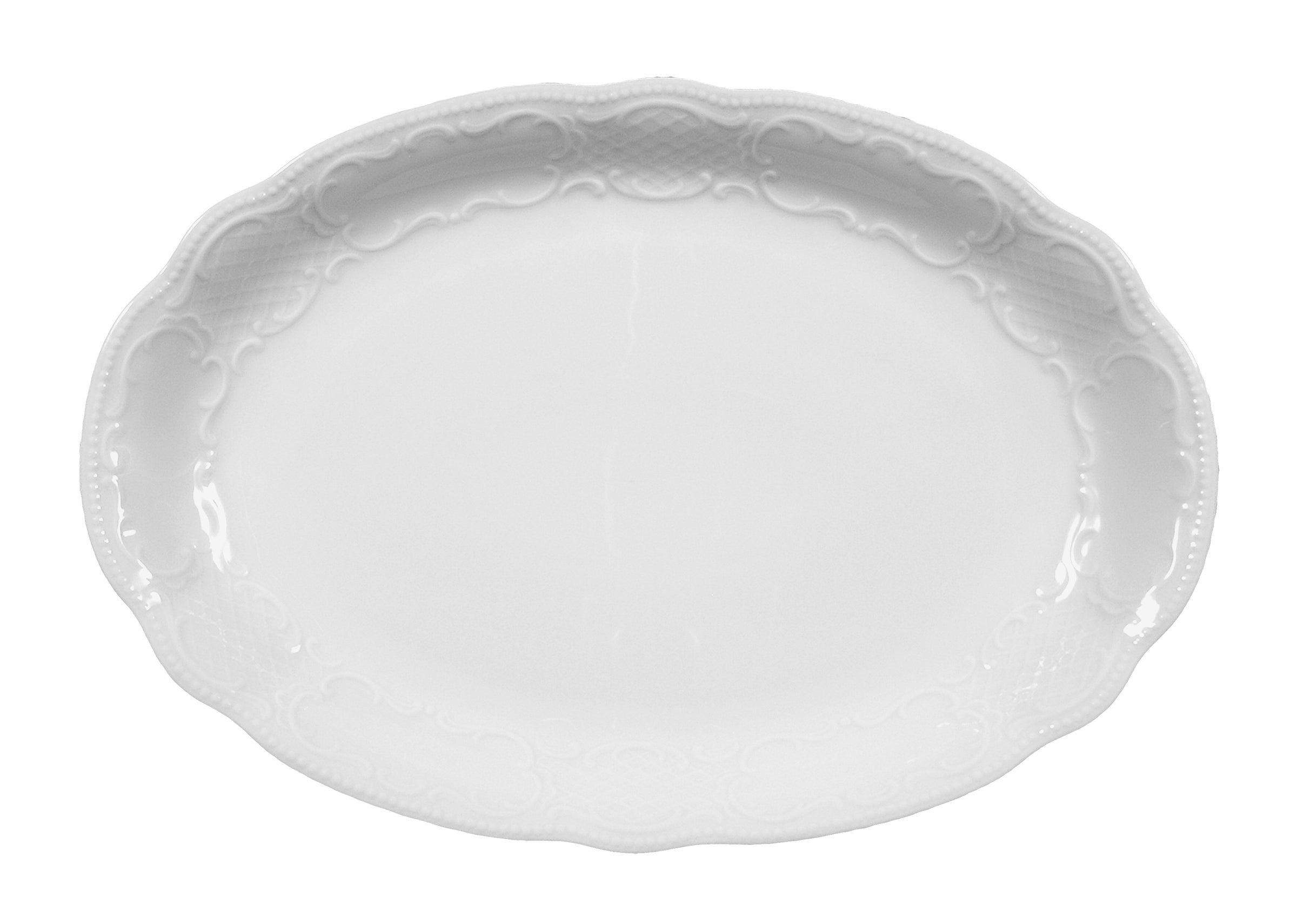 Salzburg White Porcelain Oval Platter  12.5" x 8.4"