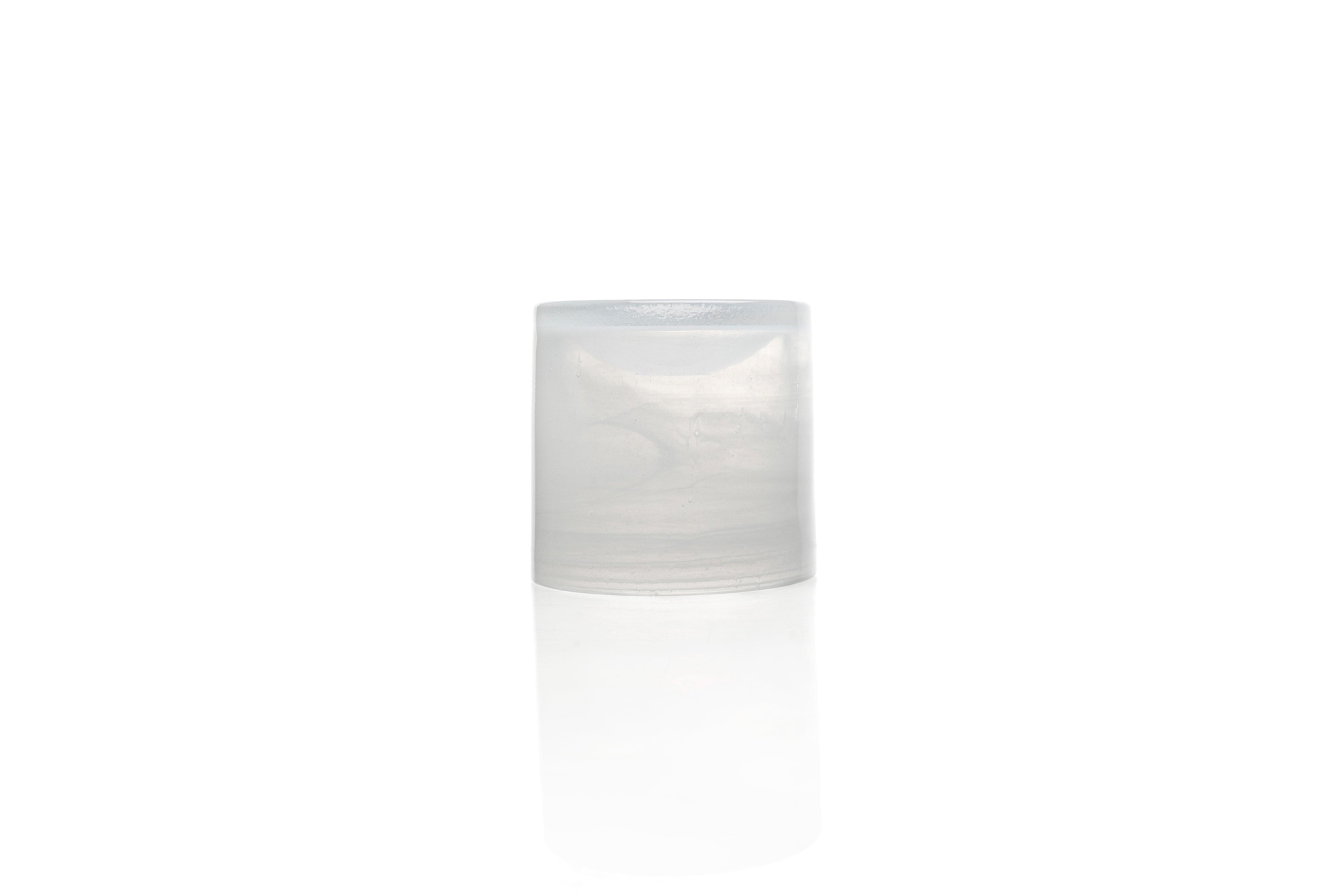 Hollow White Glass Bowl 3.9" / 14.3 oz