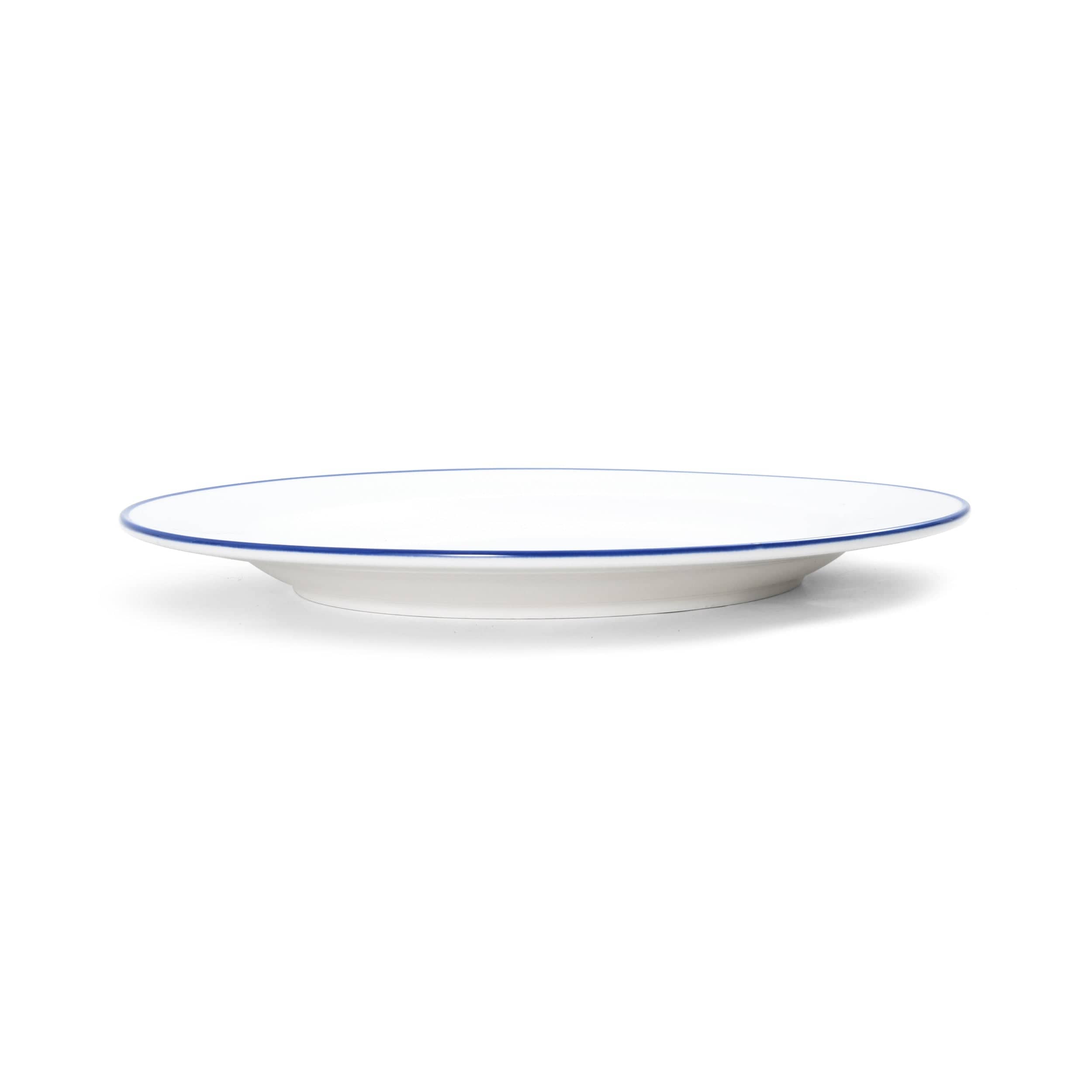 Bistro Pinstripe Porcelain Plate 11" Blue Pinstripe #color_blue pinstripe