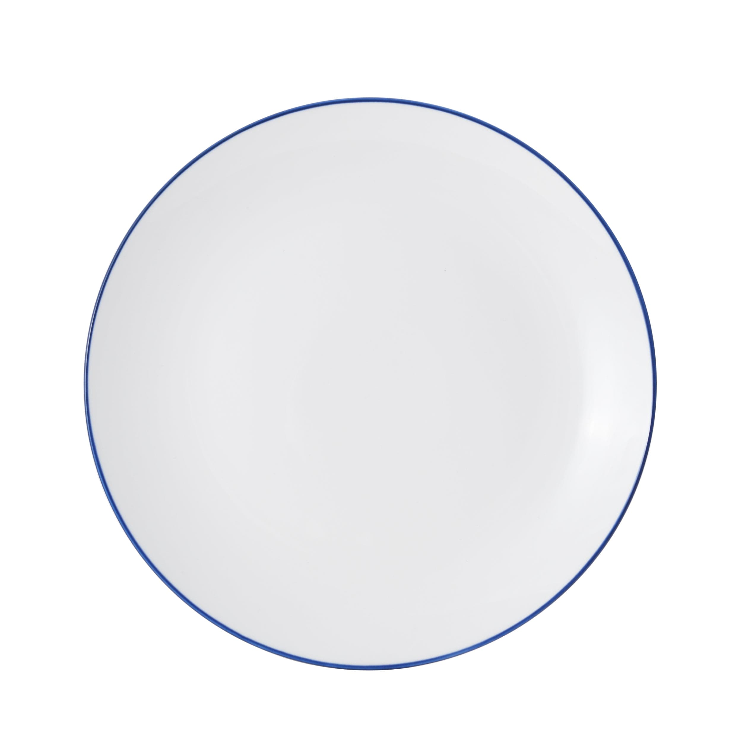 Bistro Pinstripe Porcelain Coupe Plate 12" Blue Pinstripe #color_blue pinstripe
