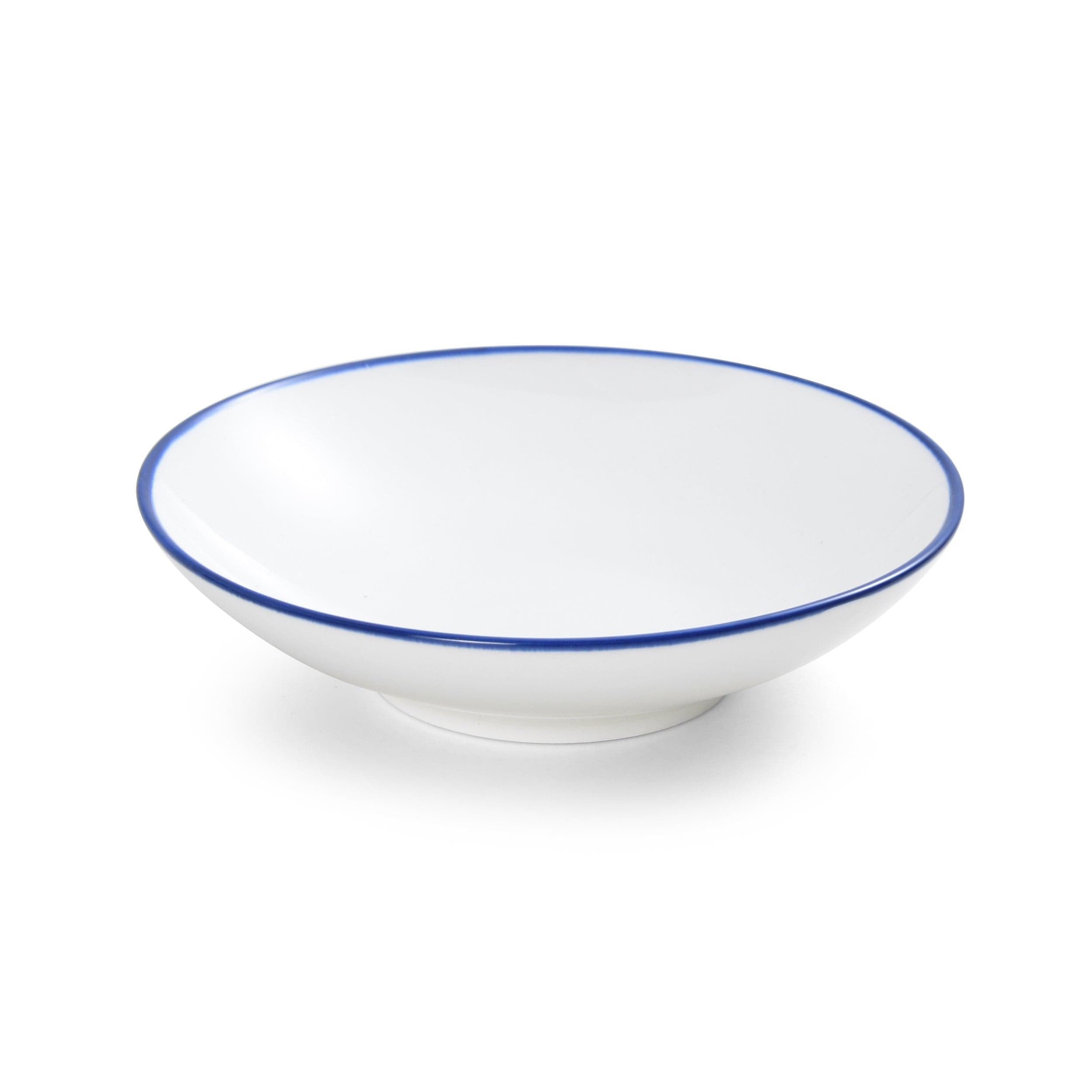 Bistro Pinstripe Porcelain Deep Plate 6.5" / 8.5oz Blue Pinstripe #color_blue pinstripe