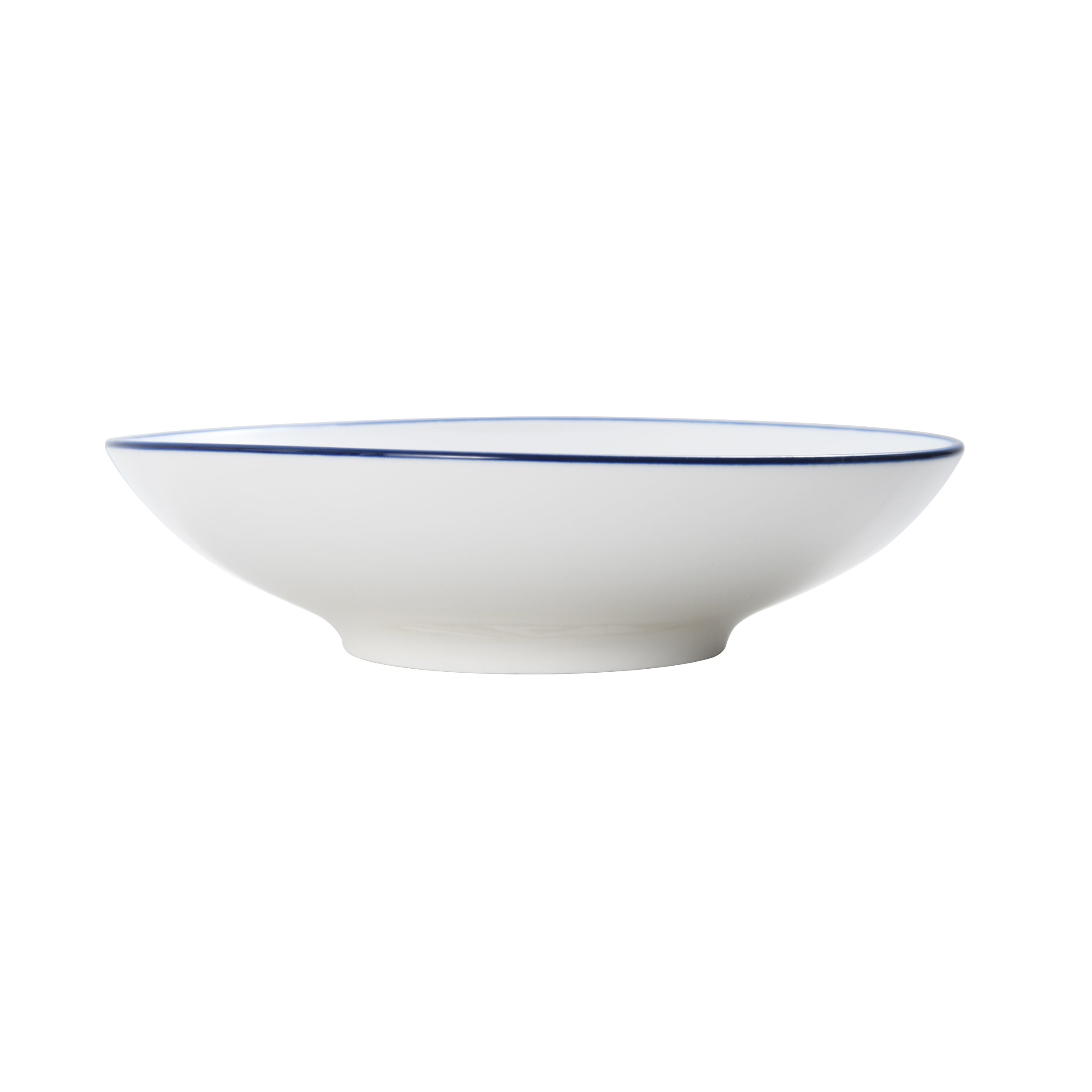 Bistro Pinstripe Porcelain Deep Plate 8.5" / 26oz Blue Pinstripe #color_blue pinstripe