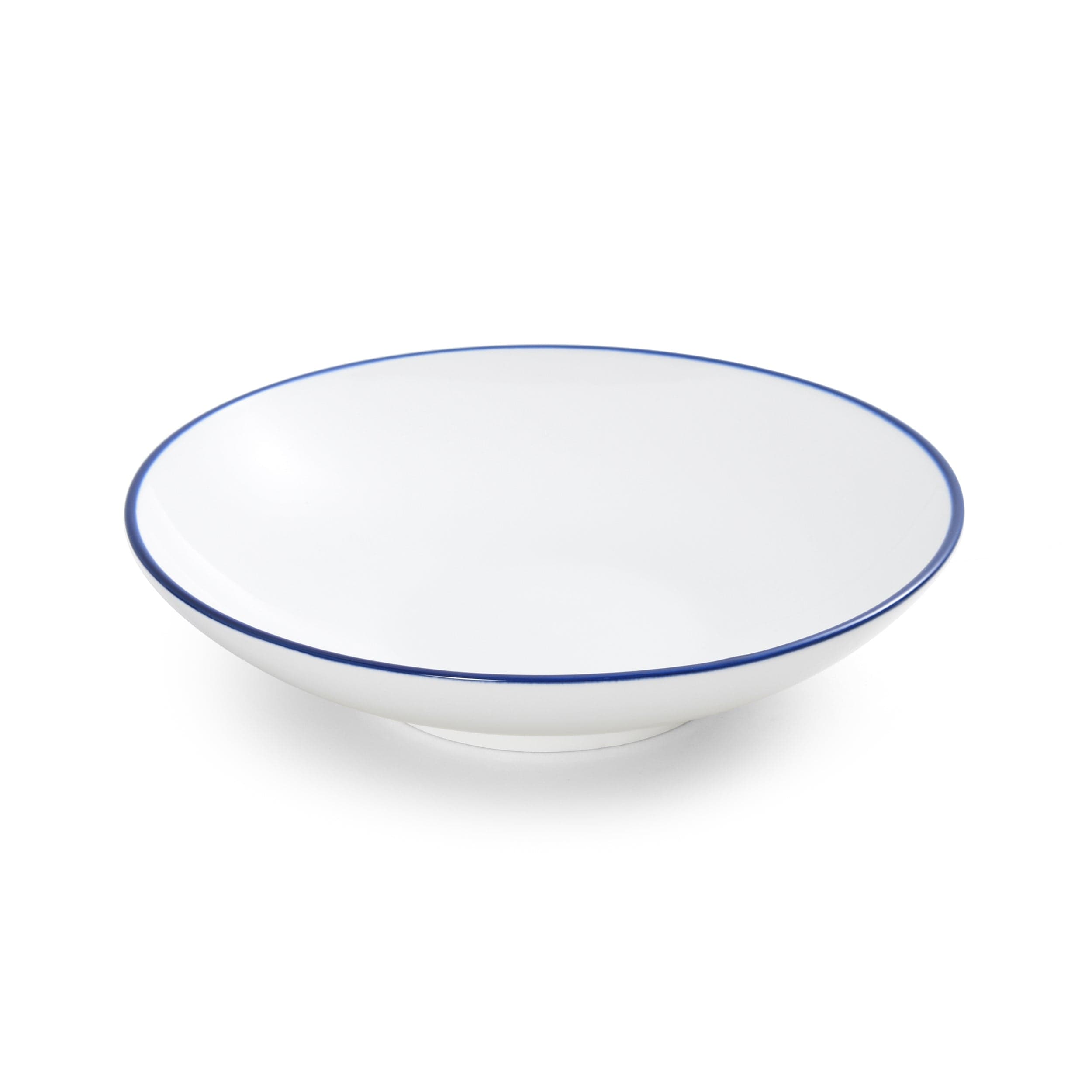 Bistro Pinstripe Porcelain Deep Plate 9.5" / 34oz Blue Pinstripe #color_blue pinstripe