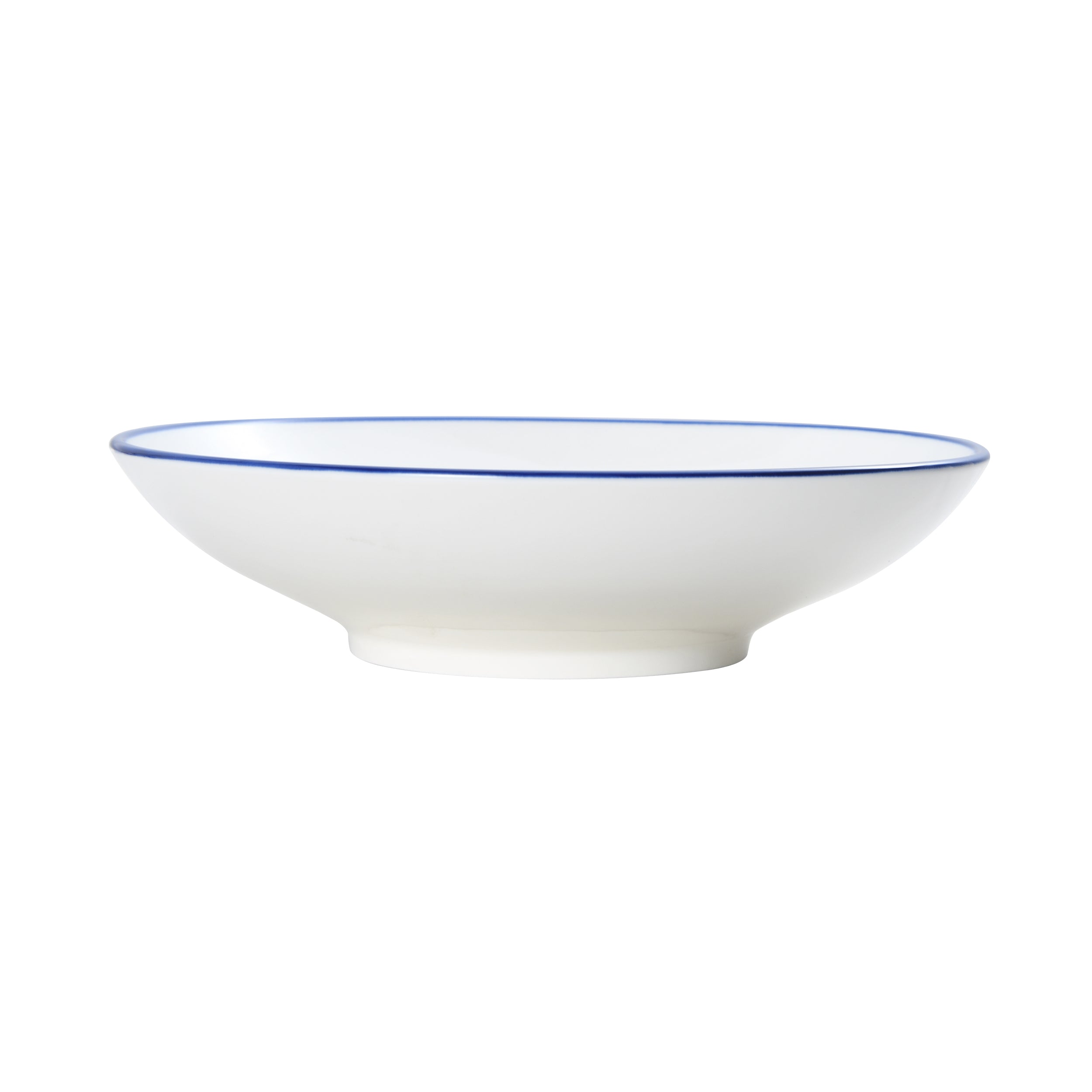 Bistro Pinstripe Porcelain Deep Plate 10.5" / 56oz Blue Pinstripe #color_blue pinstripe
