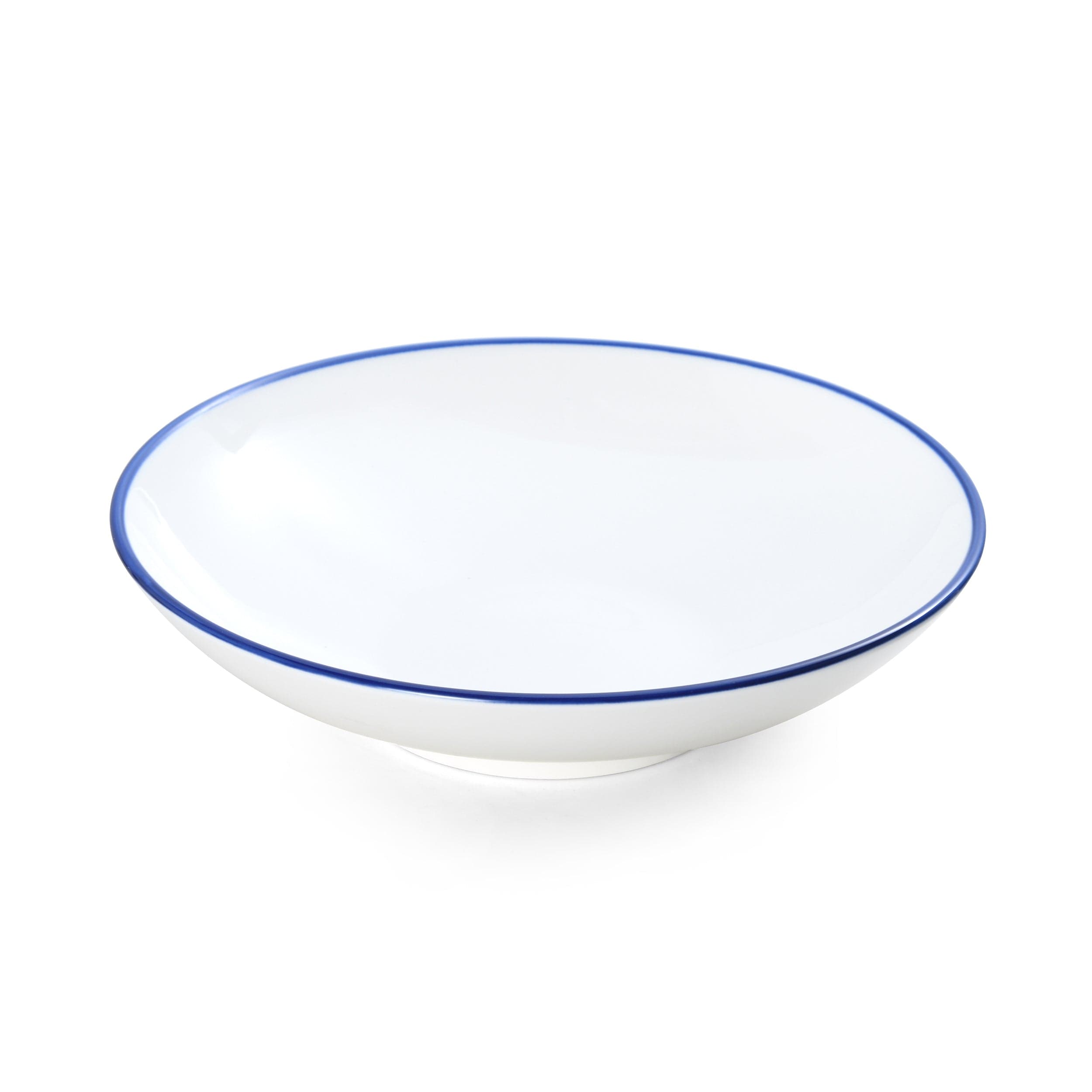 Bistro Pinstripe Porcelain Deep Plate 10.5" / 56oz Blue Pinstripe #color_blue pinstripe