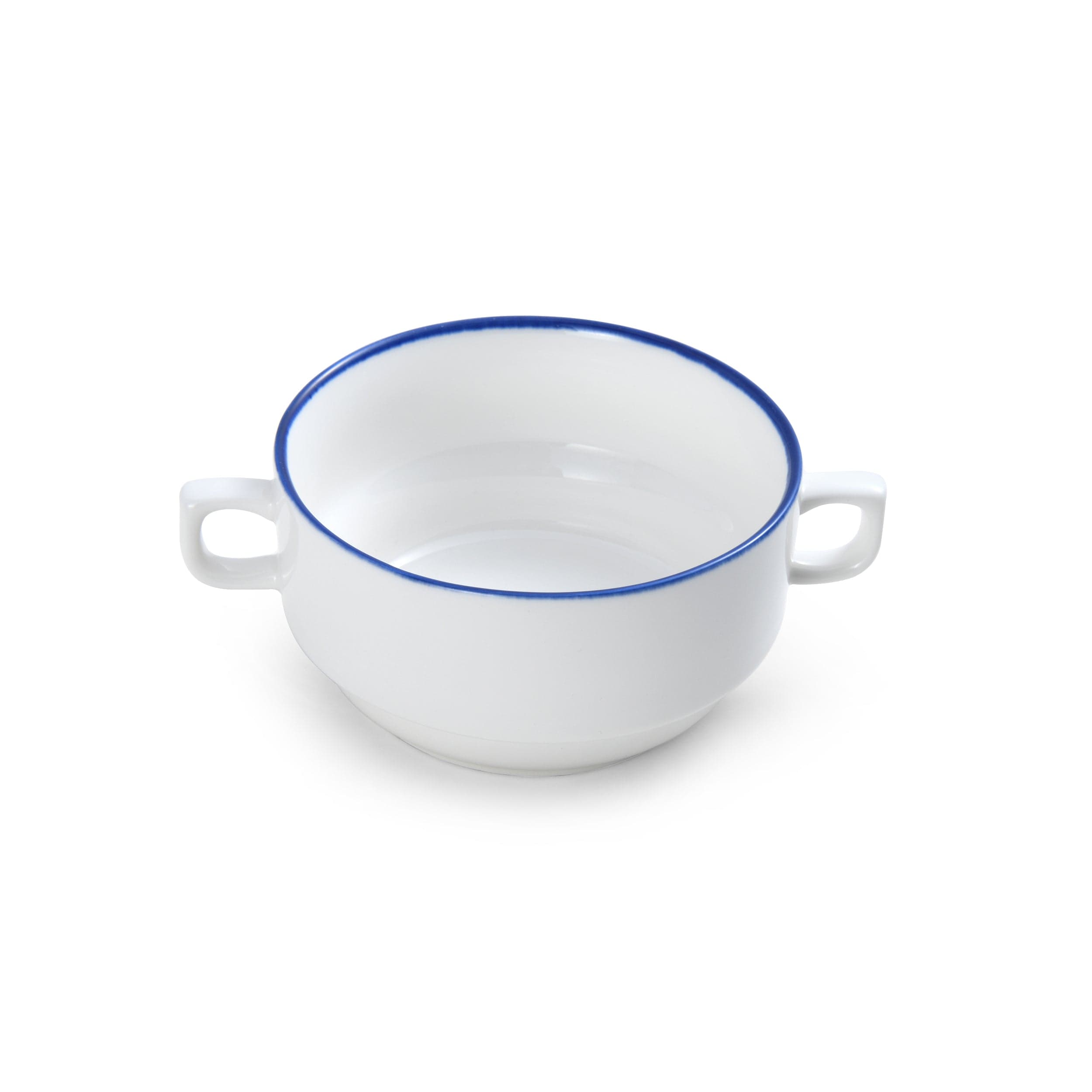 Bistro Pinstripe Porcelain Cream Soup Cup 6" / 13oz Blue Pinstripe  #color_blue pinstripe
