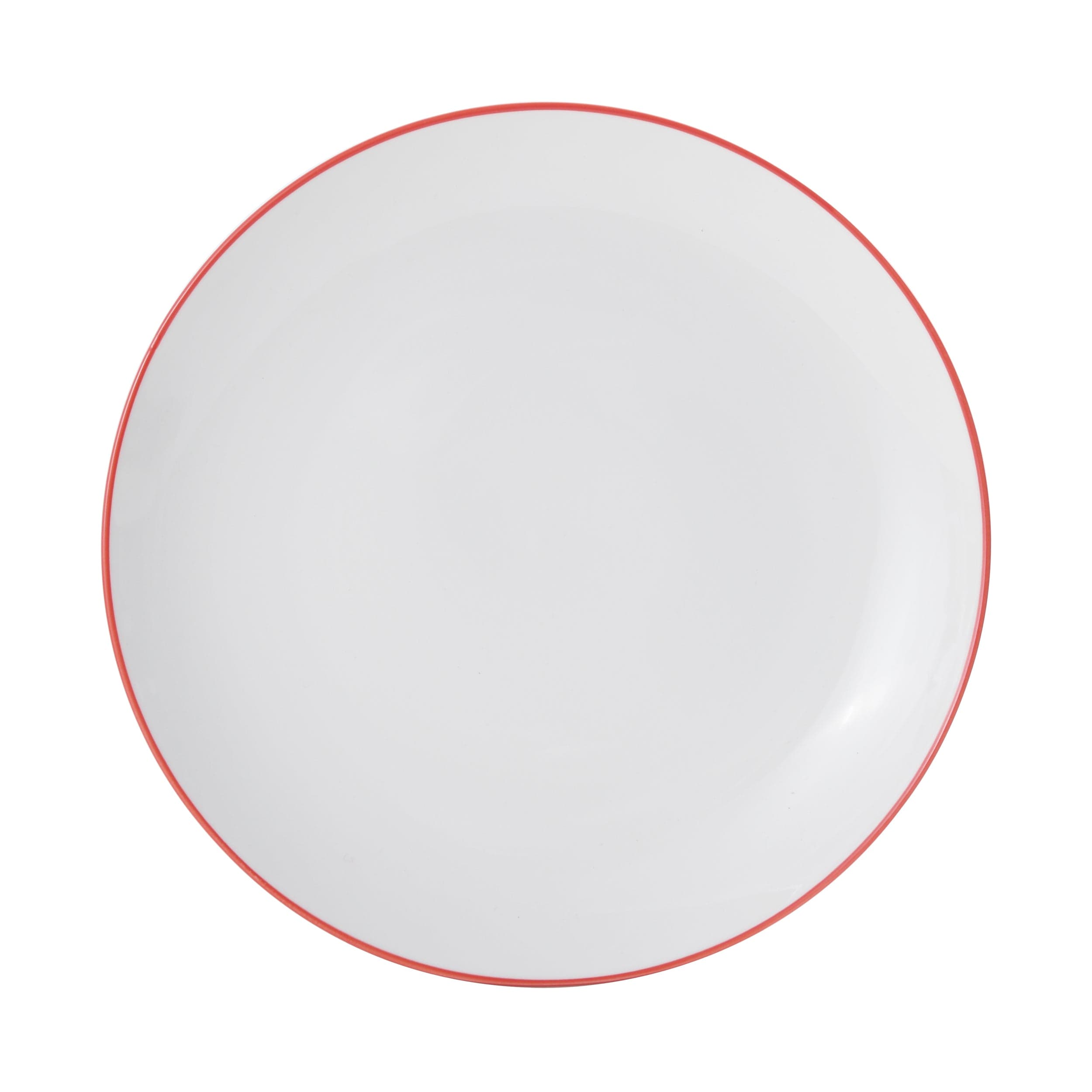 Bistro Pinstripe Porcelain Coupe Plate 9" Red Pinstripe #color_redpinstripe