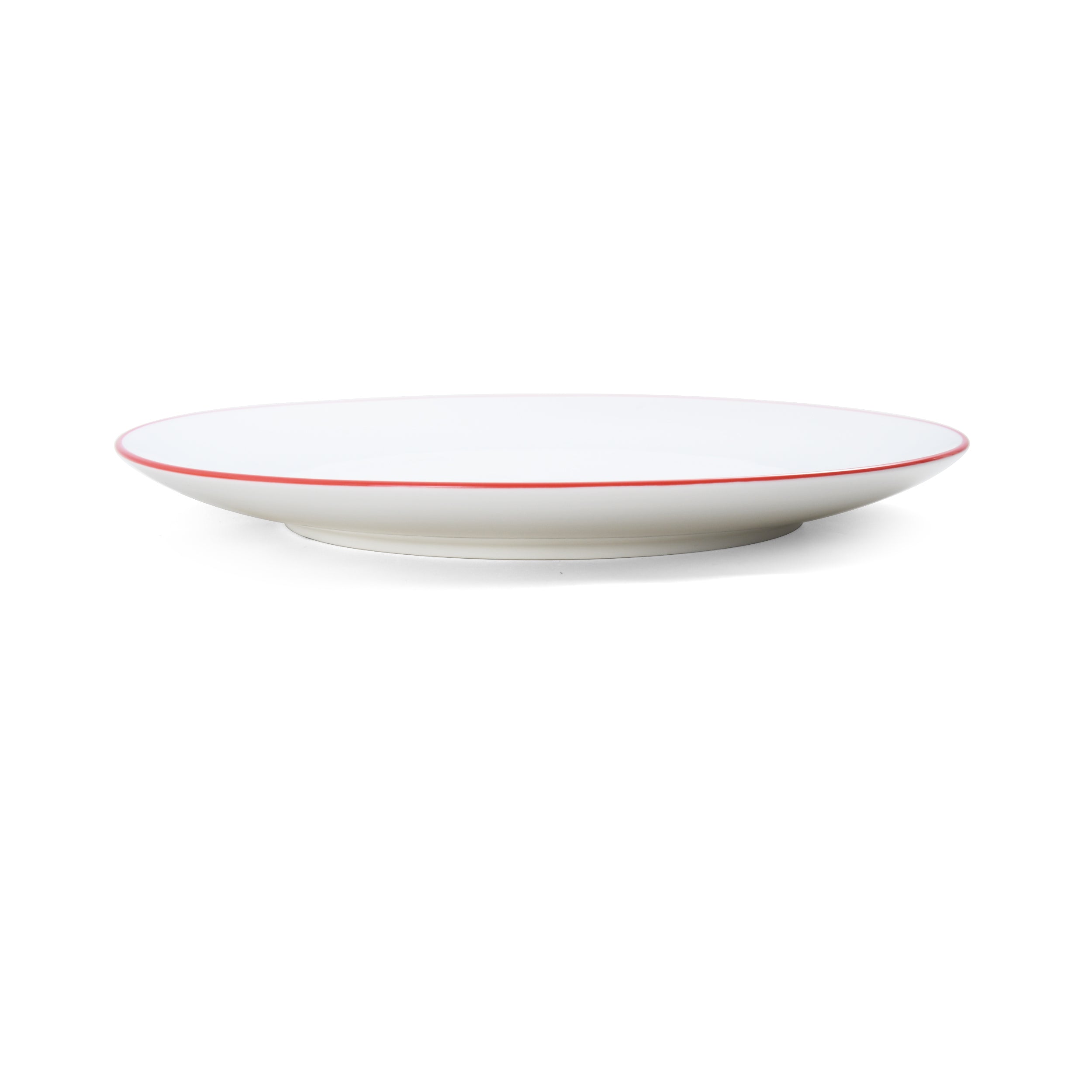 Bistro Pinstripe Porcelain Coupe Plate 10" Red Pinstripe #color_red pinstripe