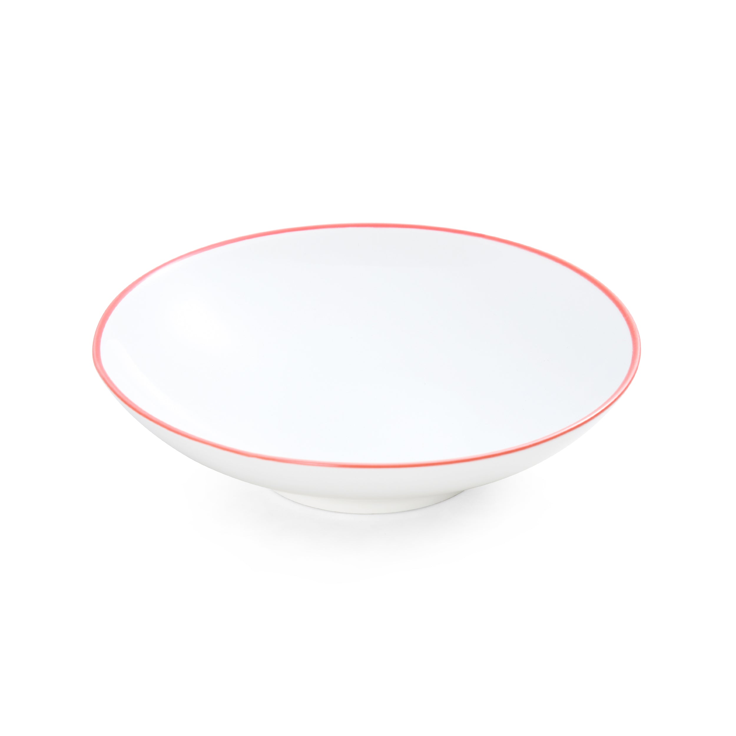 Bistro Pinstripe Porcelain Deep Plate 7.5" / 13.5oz Red Pinstripe #color_red pinstripe