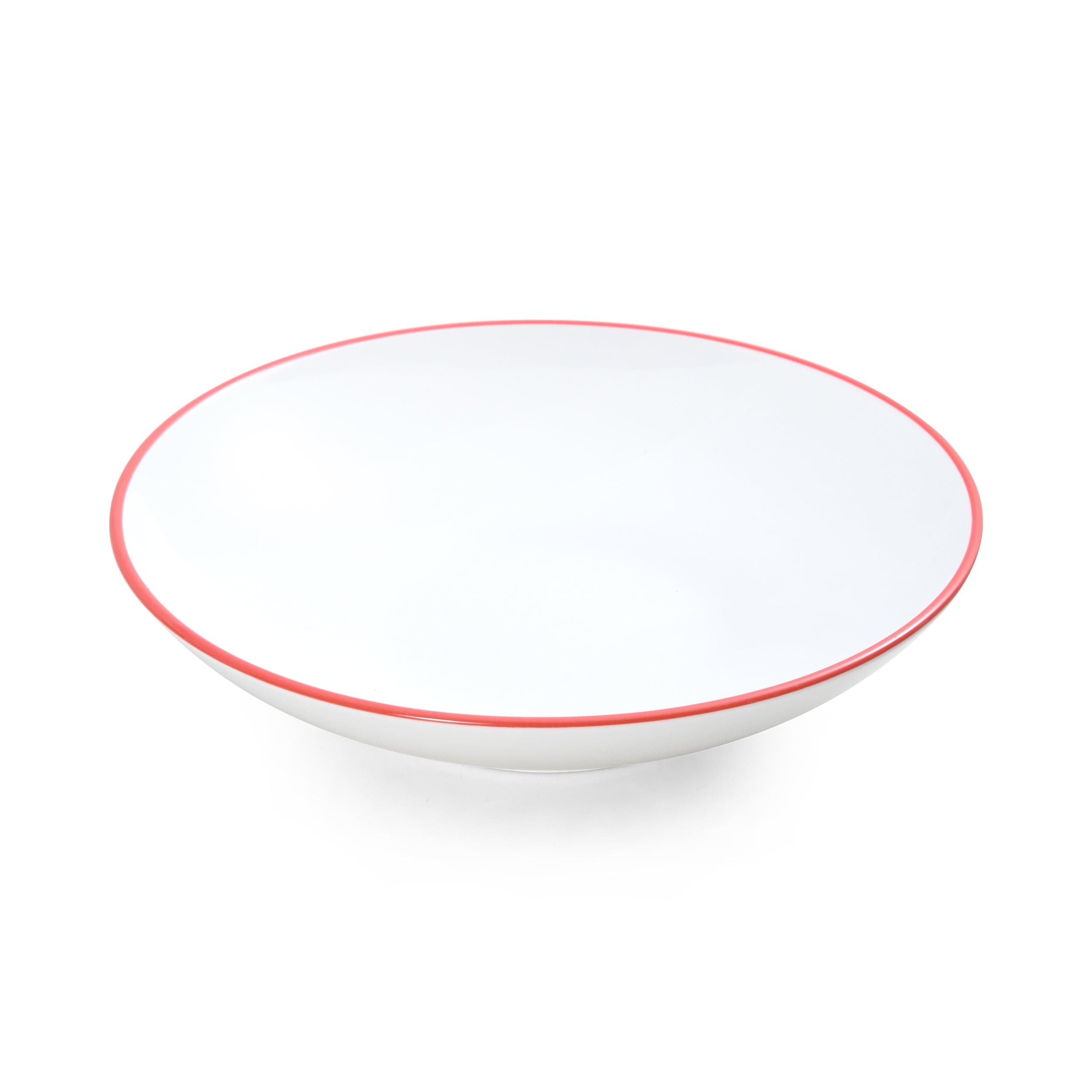 Bistro Pinstripe Porcelain Deep Plate 9.5" / 34oz Red Pinstripe #color_red pinstripe