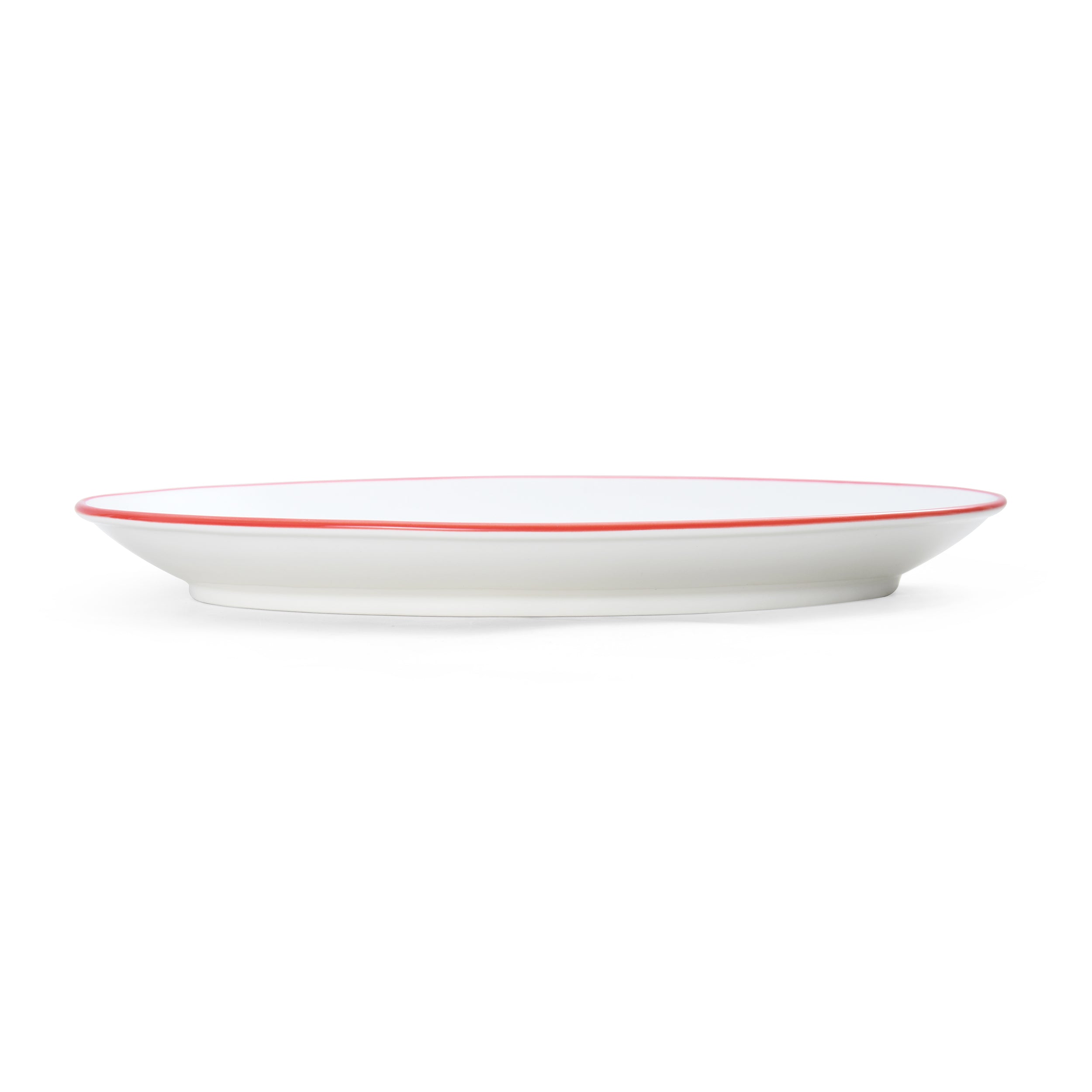 Bistro Pinstripe Porcelain Oval Platter 11x7" Red Pinstripe #color_red pinstripe