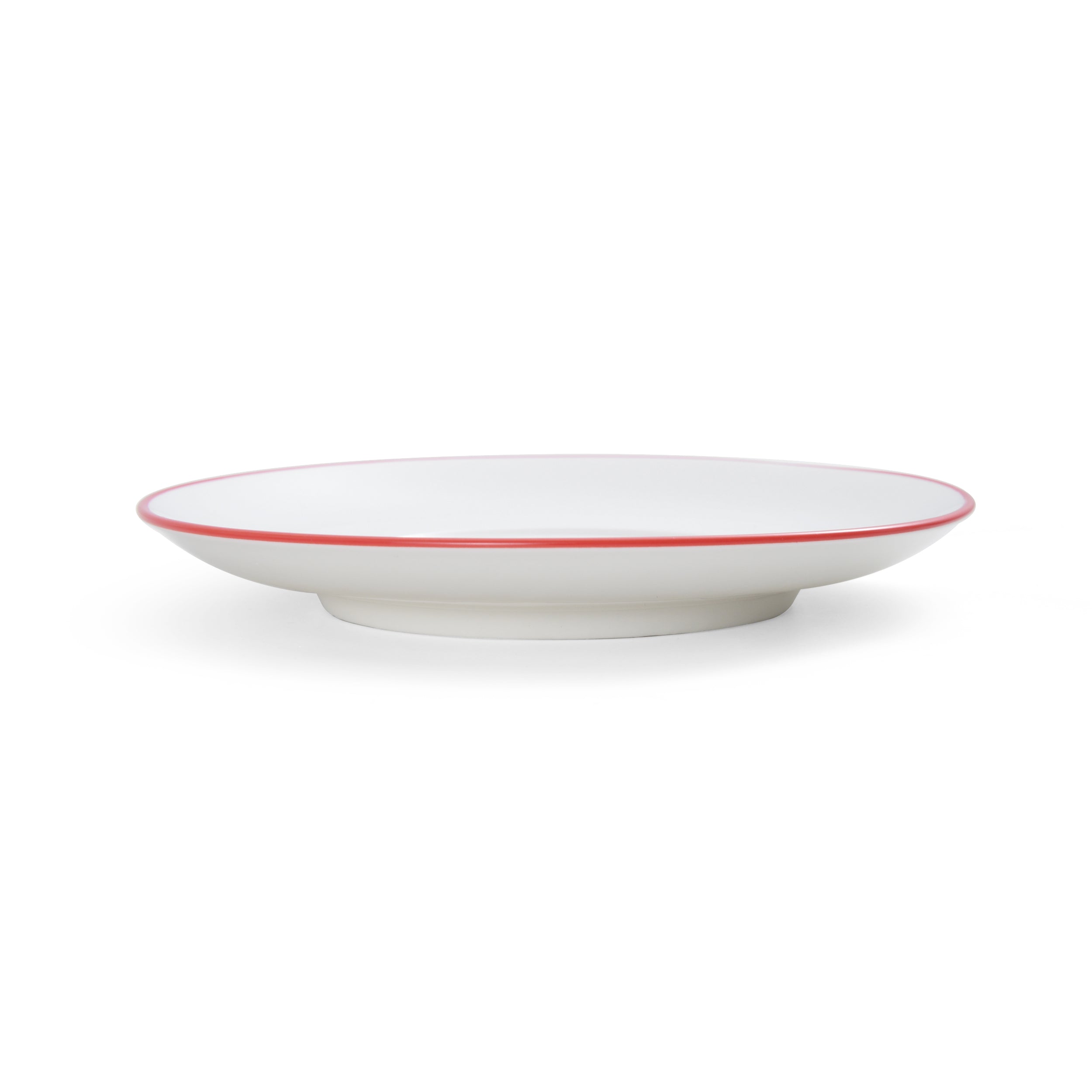 Bistro Pinstripe Porcelain Saucer 6.75" Red Pinstripe #color_red pinstripe
