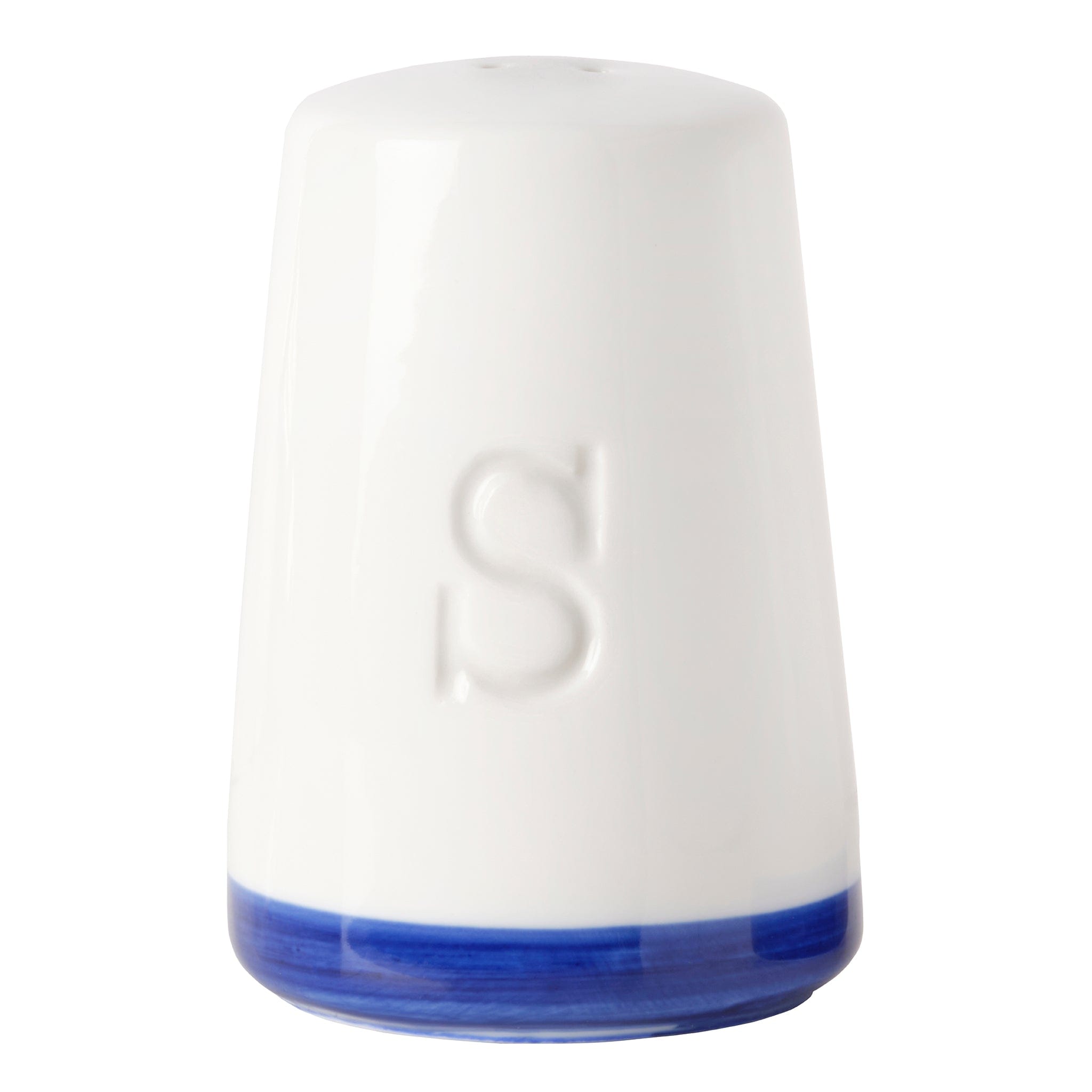 Bistro Pinstripe Porcelain Salt Shaker 2.4" Blue Pinstripe