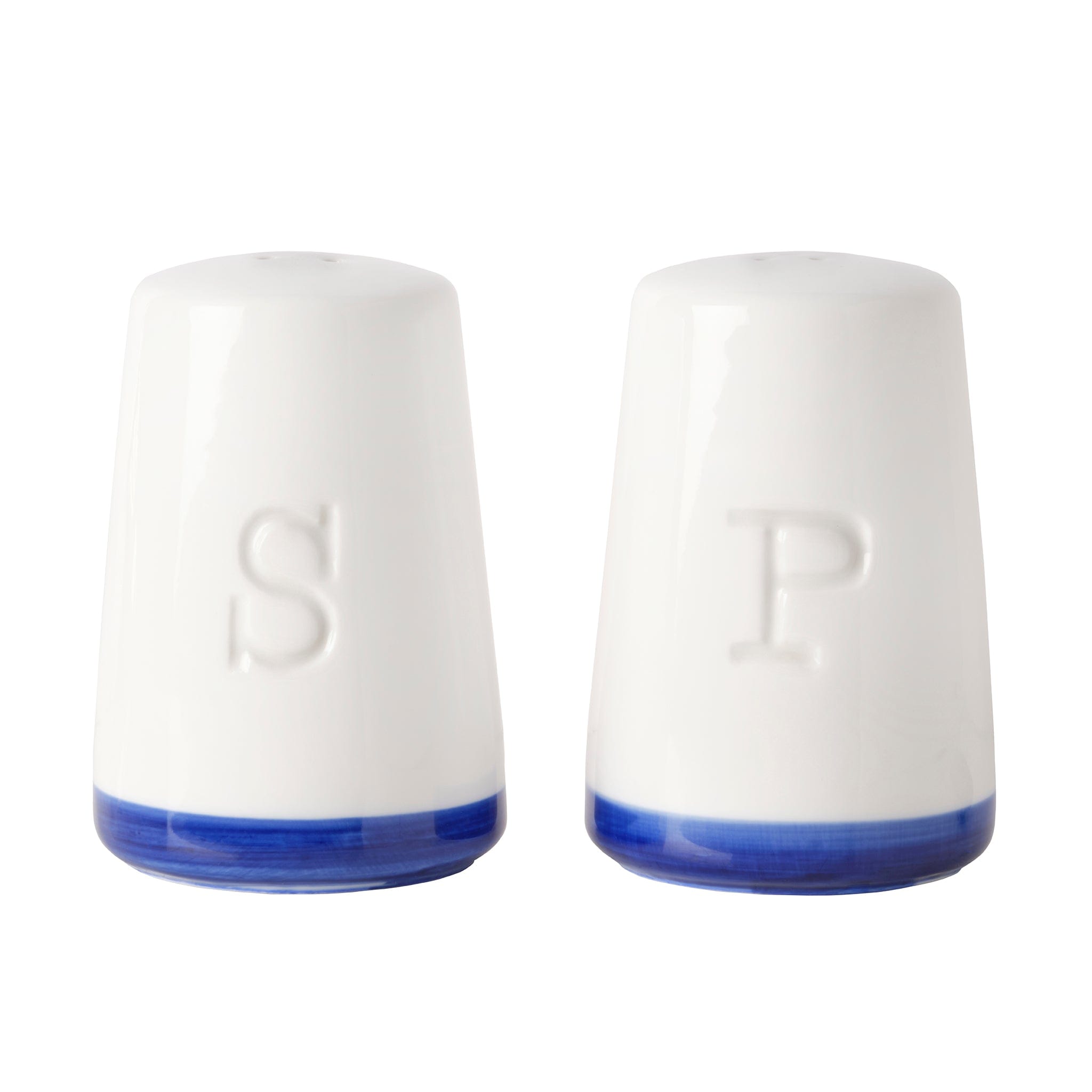 Bistro Pinstripe Porcelain Salt Shaker 2.4" Blue Pinstripe