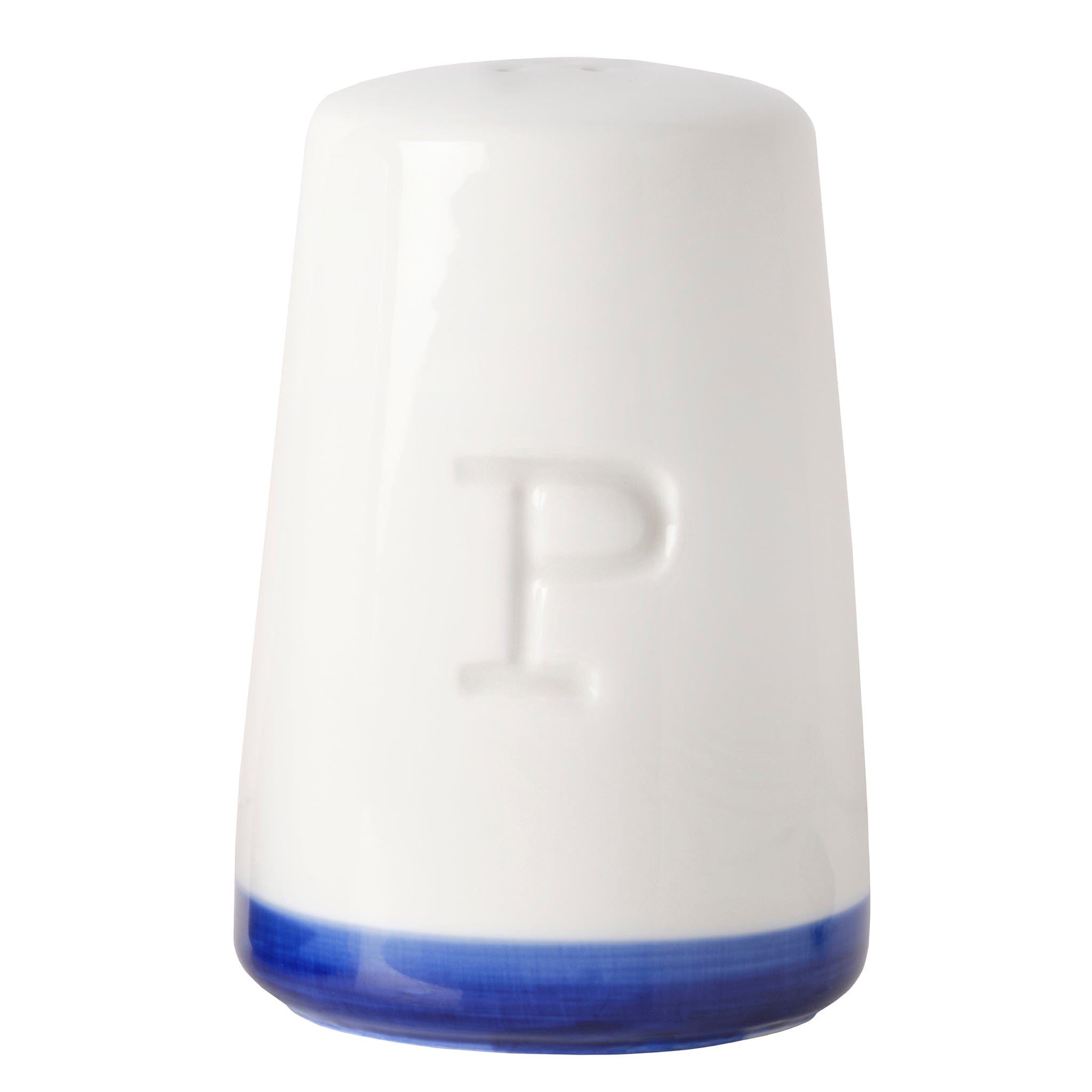 Bistro Pinstripe Porcelain Pepper Shaker 2.5" Blue Pinstripe