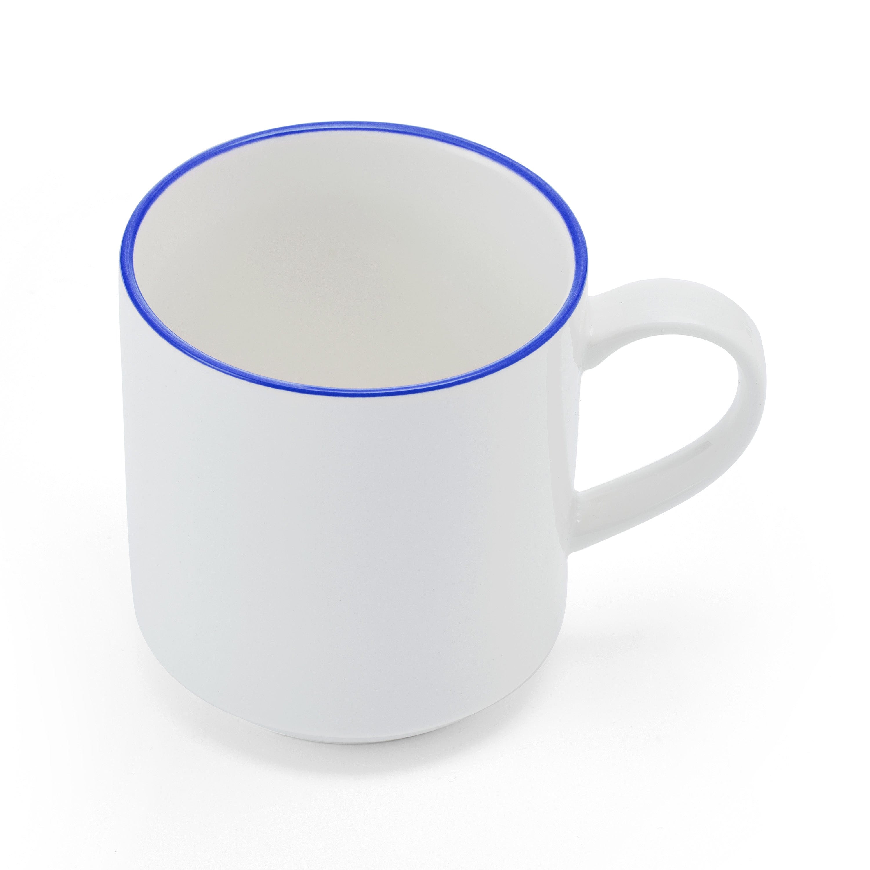 Bistro Pinstripe Porcelain Mug 4.8" / 11.8oz Blue Pinstripe #color_blue pinstripe