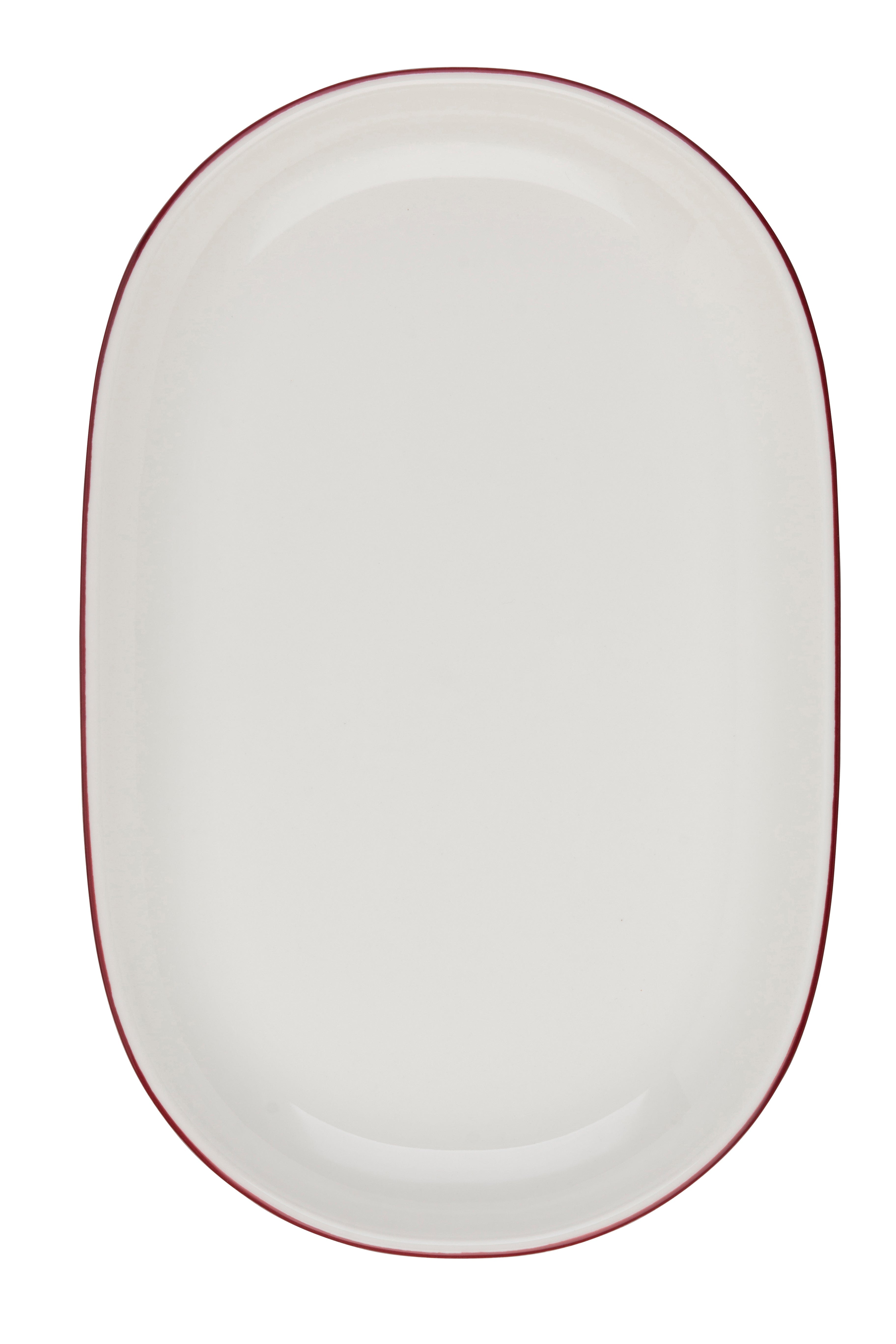 Modest Maroon Porcelain Oval Platter  14.6"x9.6"