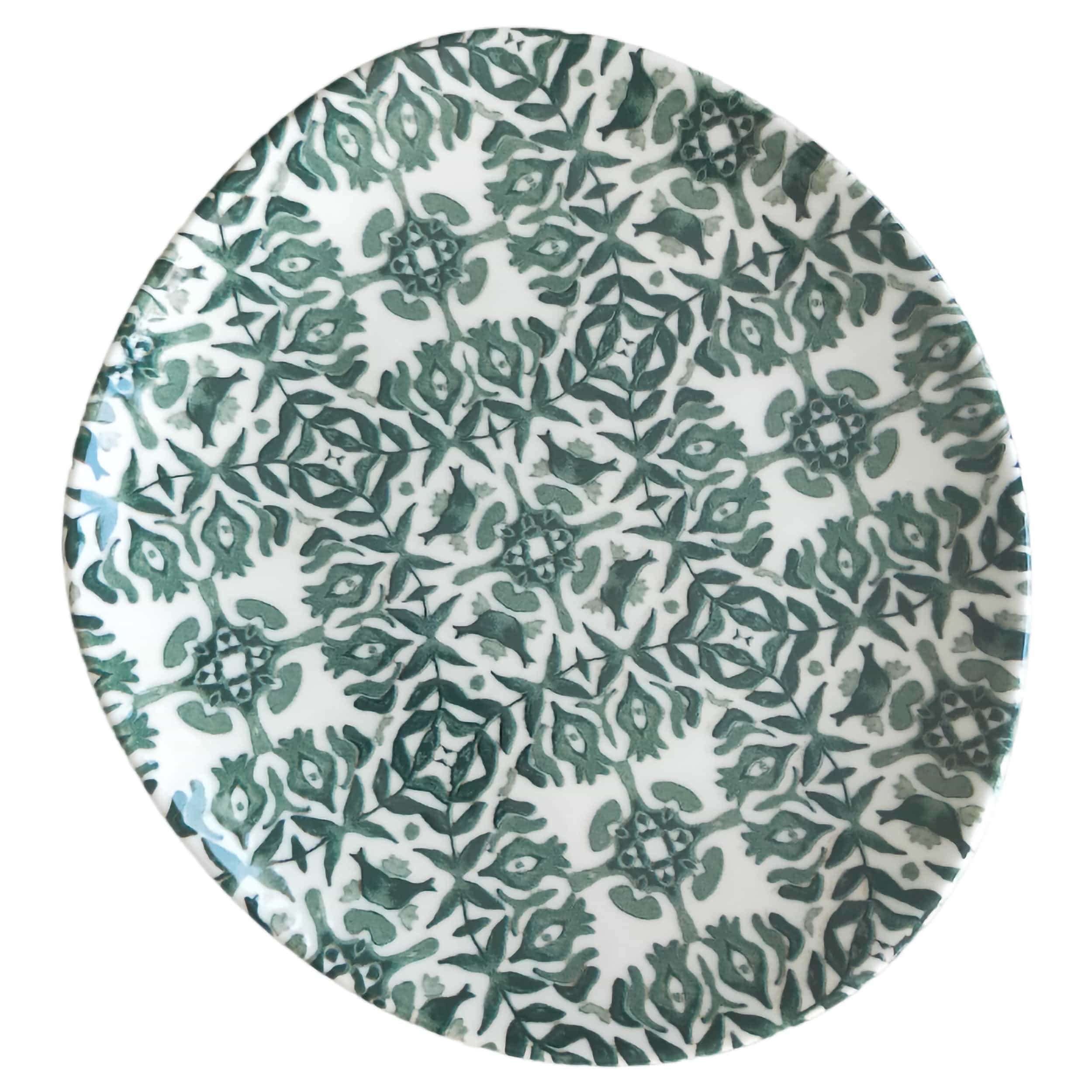 Seville Green Vitrified Ceramics Plate Coupe 10.6" x 9.6"