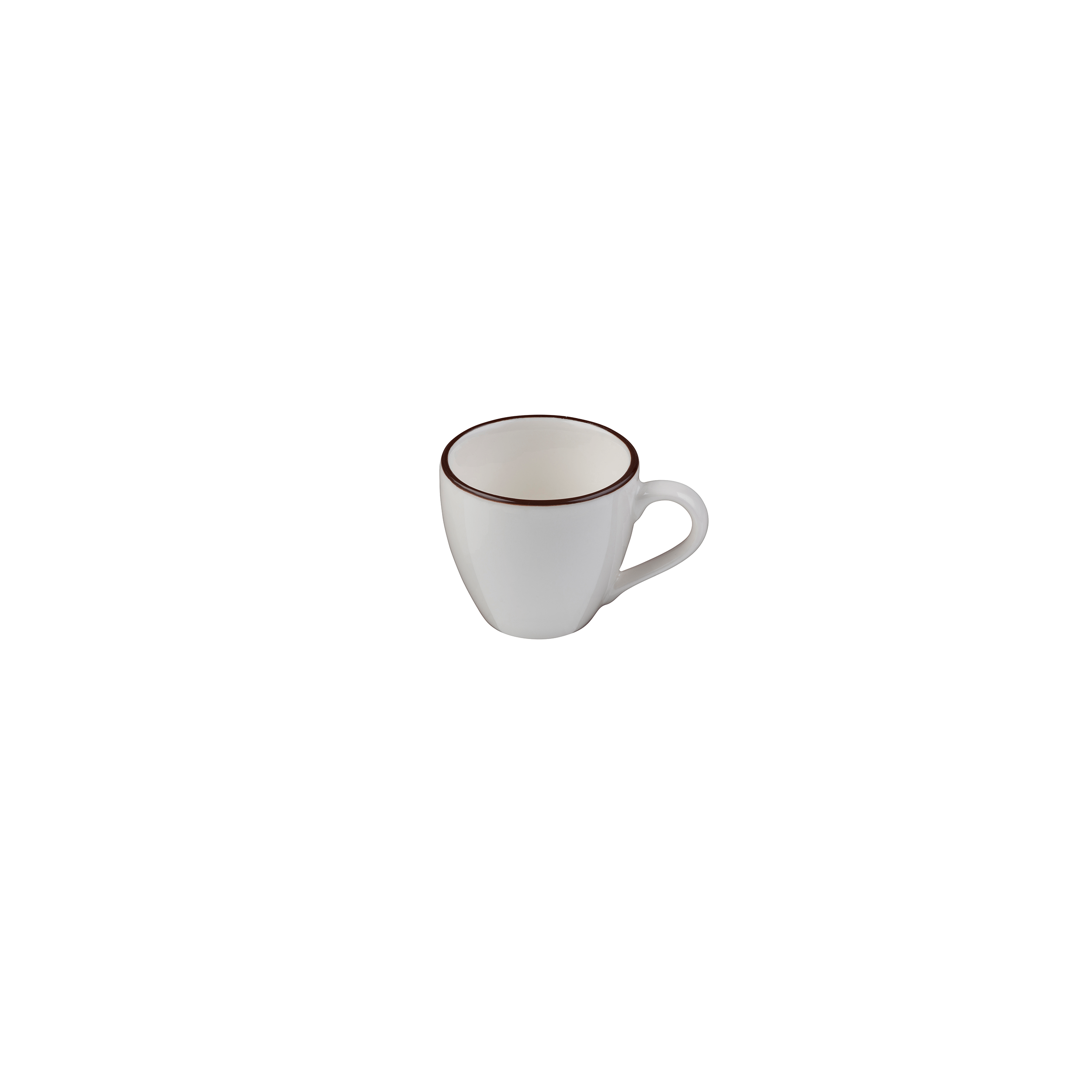 Modest Brown White Fine China Cup 2.1" / 3 oz
