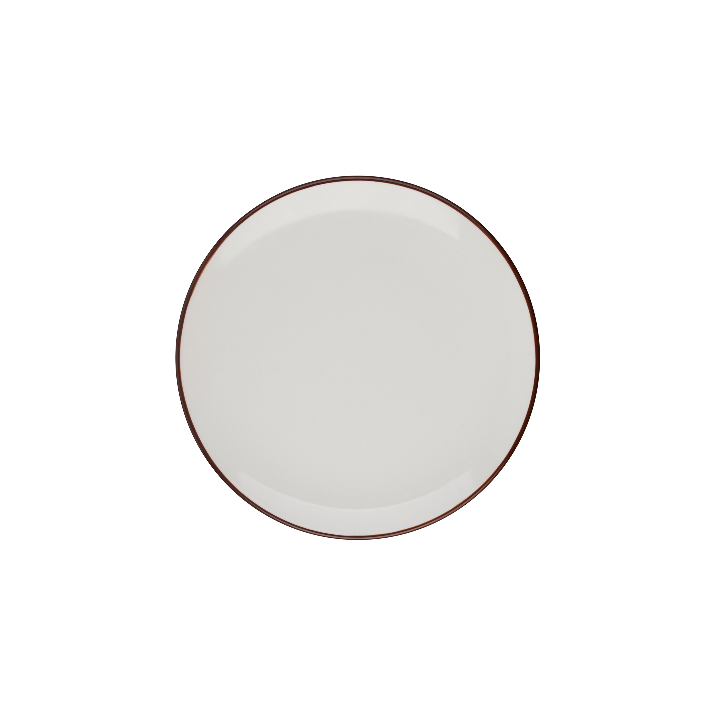 Modest Brown White Fine China Coupe Plate 10.7"