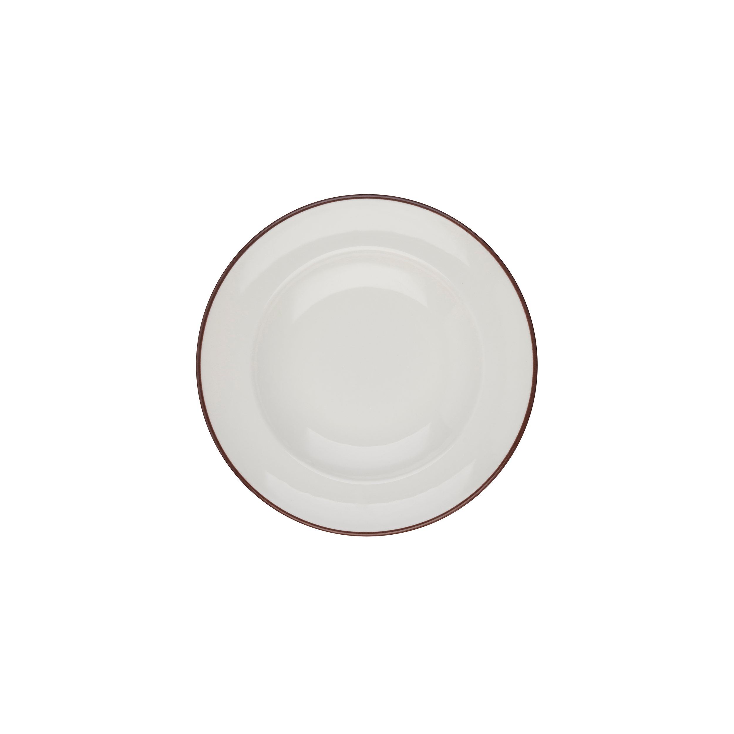 Modest Brown White Fine China Deep Plate 9.8" / 14 oz