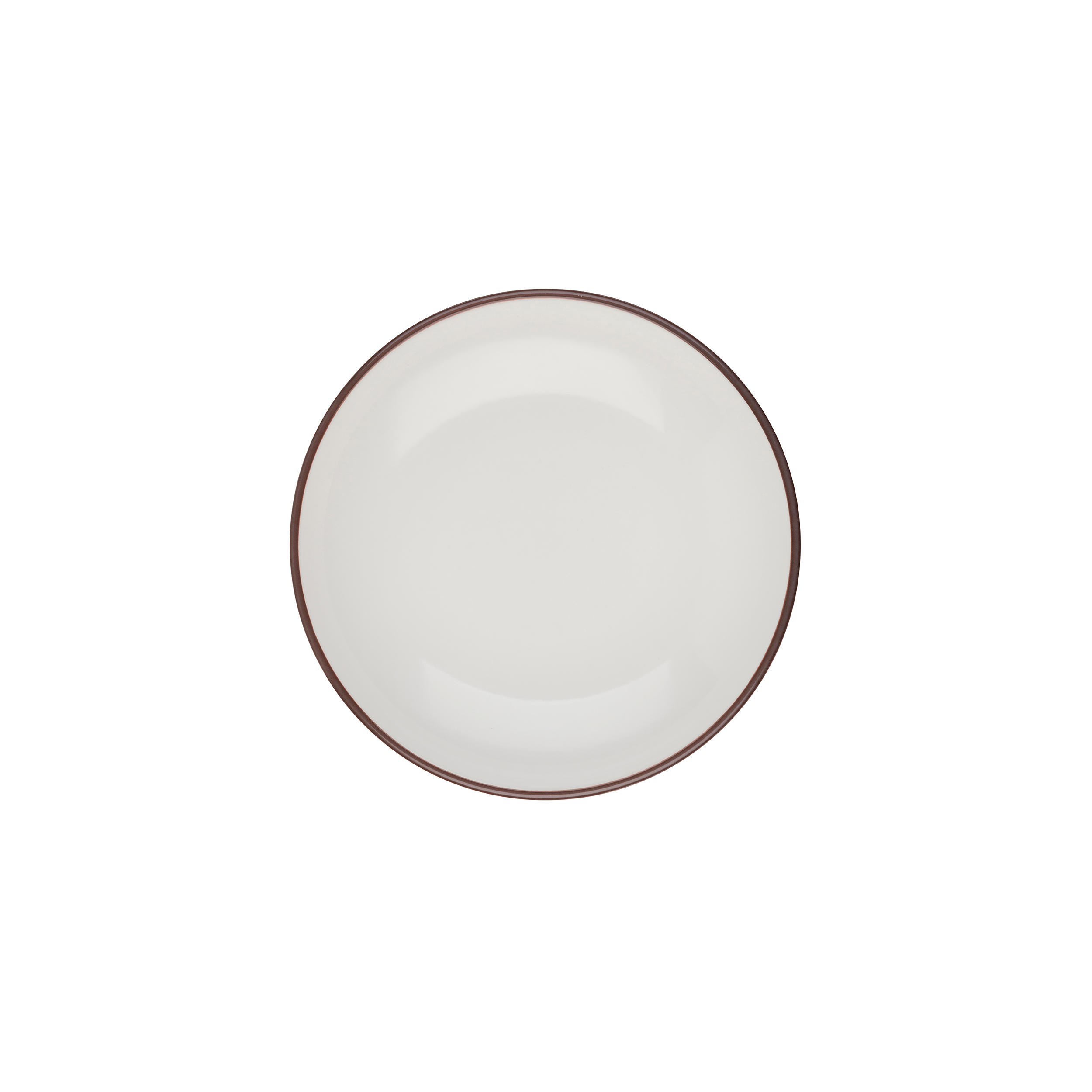 Modest Brown White Fine China Deep Plate 9.8" / 39 oz