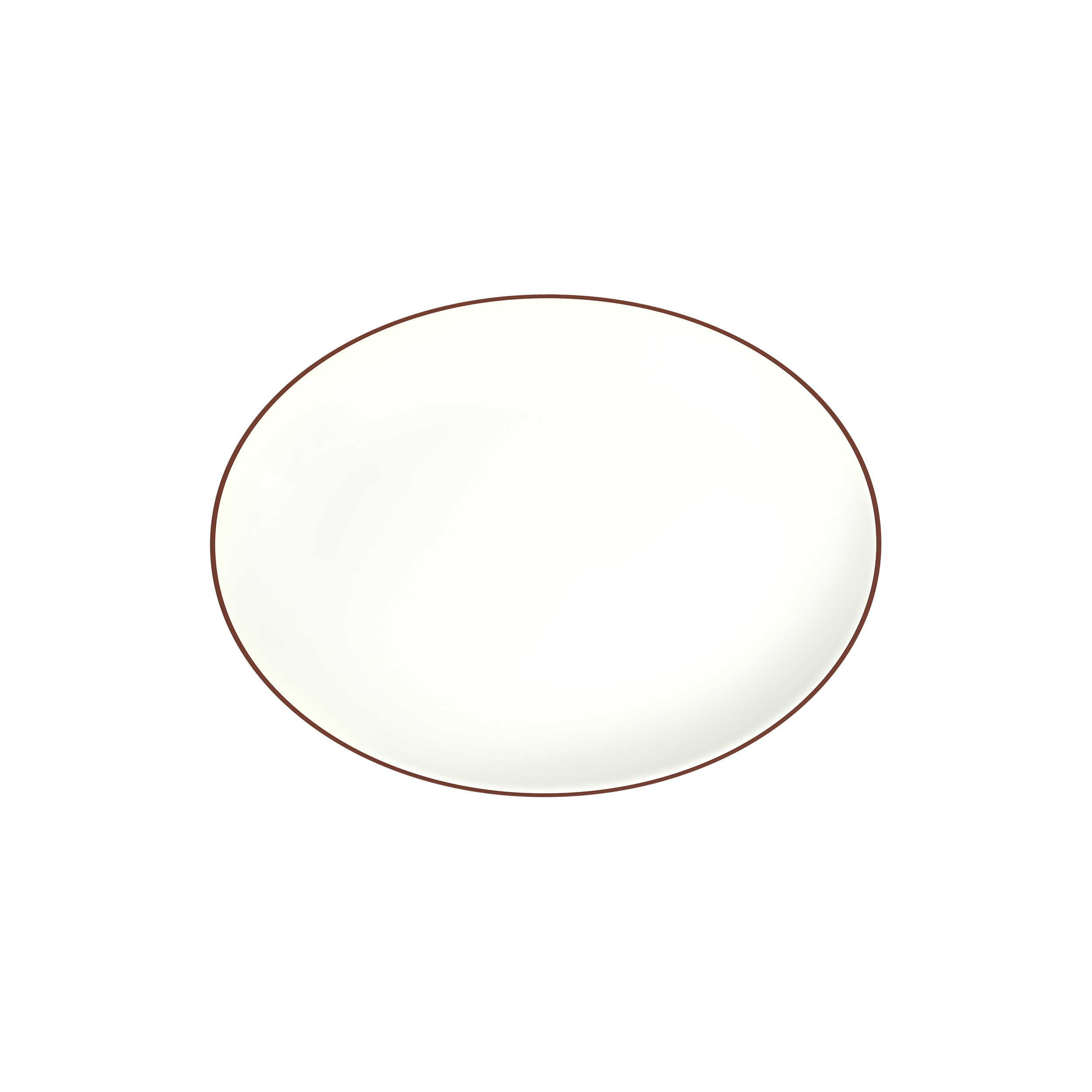 Modest Brown White Fine China Oval Platter  13" x 9.6"