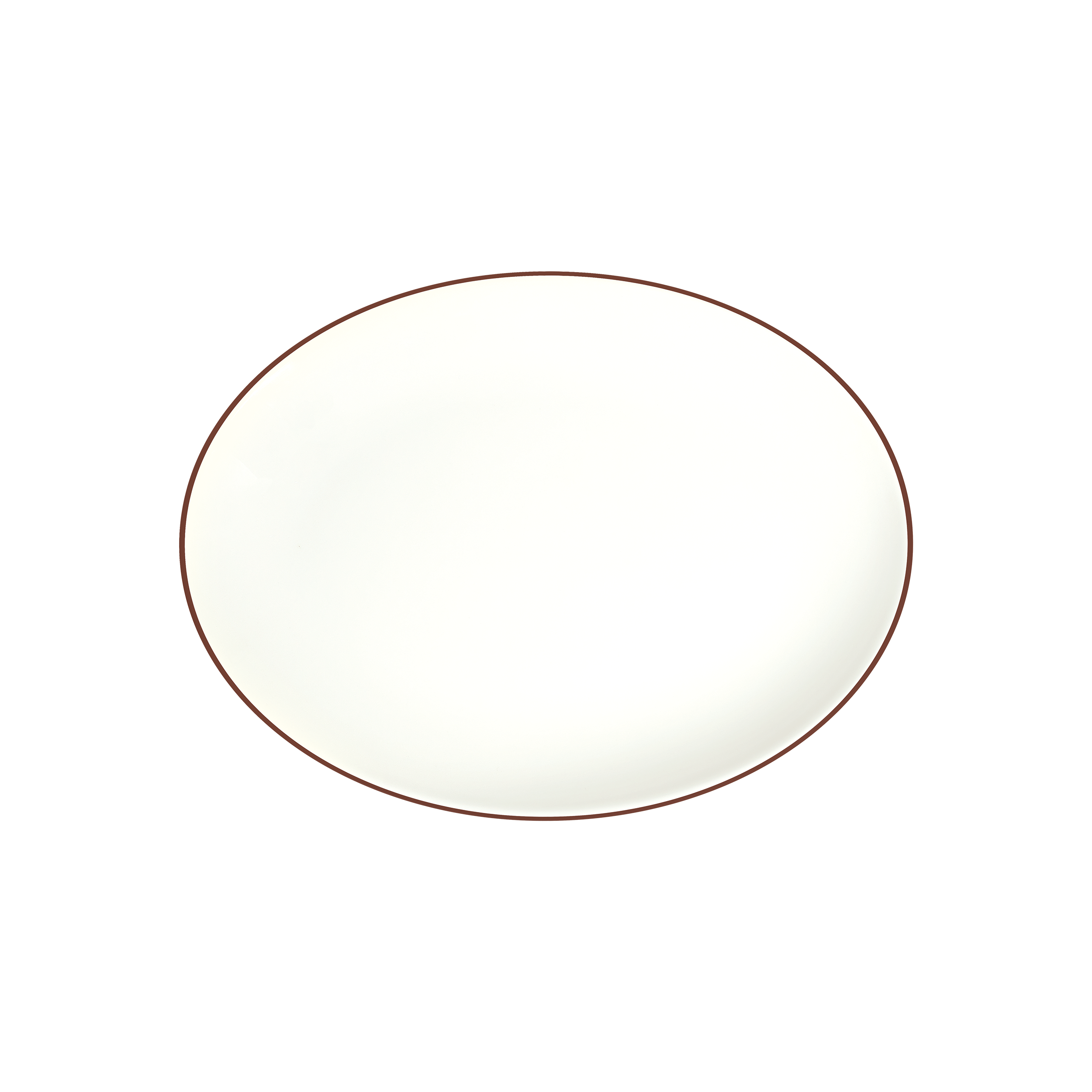 Modest Brown White Fine China Oval Platter  14" x 10.6"