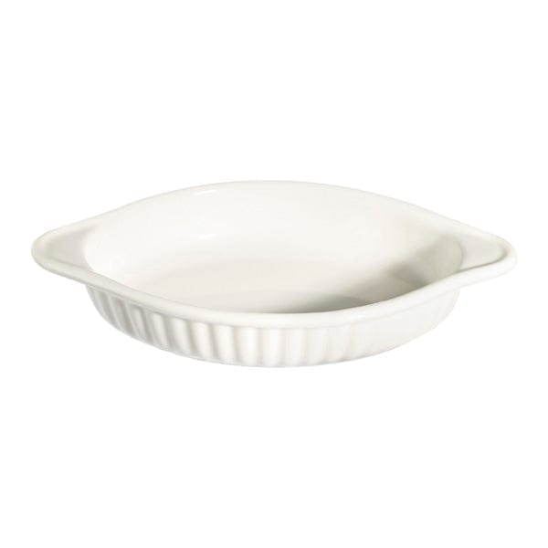 Braise White Fine China Oval Pan 8.6" x 5" / 11.3 oz