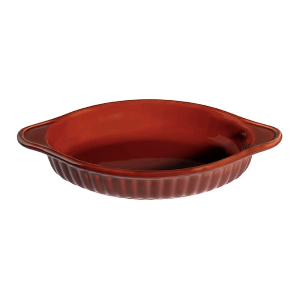 Kora Red Fine China Oval Pan 8.6" x 5" / 11.3 oz
