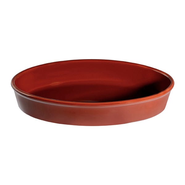 Kora Red Fine China Oval Pan 12.6" x 8" / 50.4 oz
