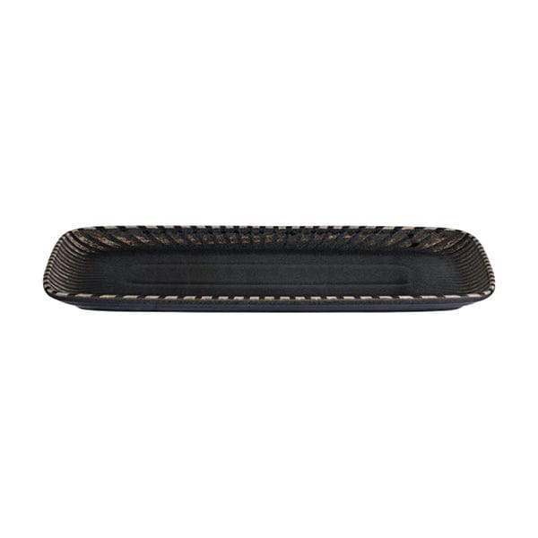 Reckless Black Fine China Rectangular Platter 13.5" x 6.4"