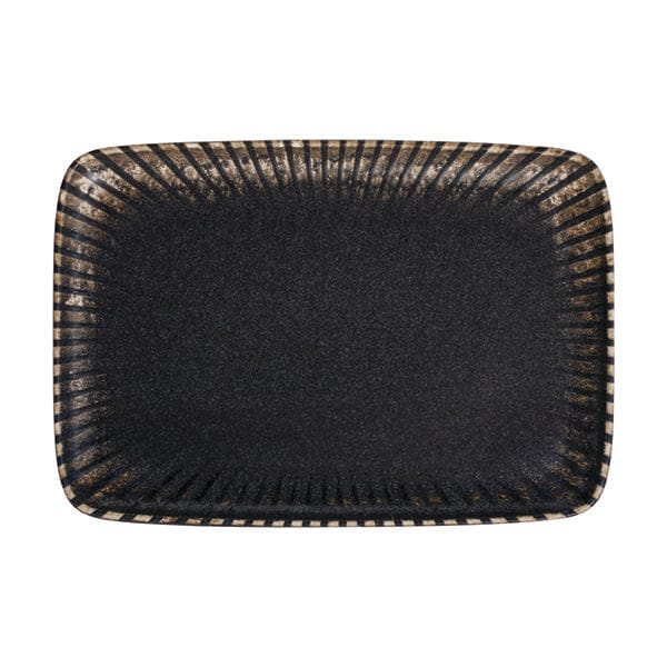 Reckless Black Fine China Rectangular Platter 13.2" x 9.1"