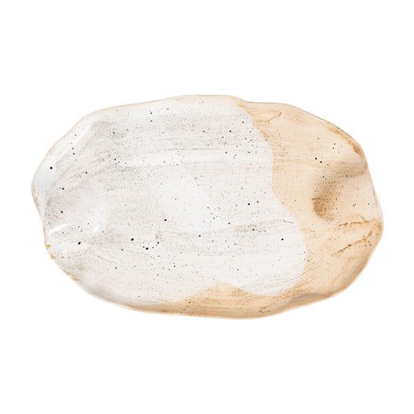 Cameo Sonnet Beige Khaki Fine China Platter 9" x 5.5"