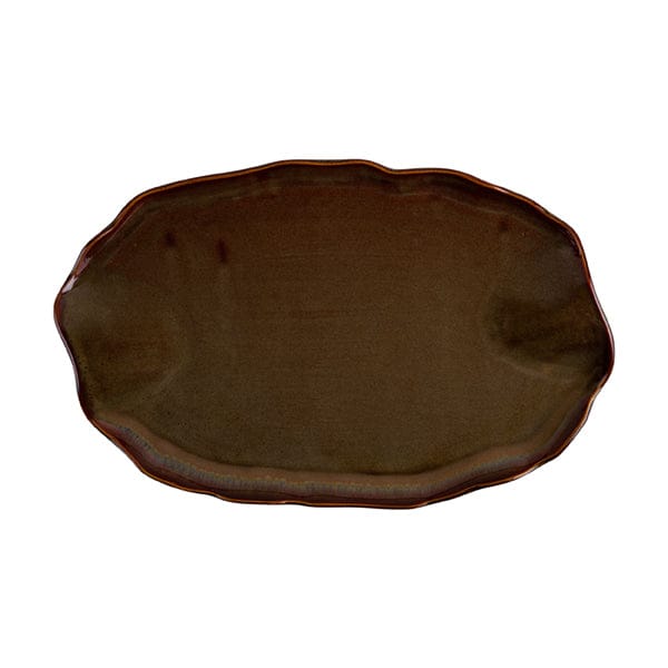 Hazel Sonnet Tan Fine China Platter 11.8" x 6.8"