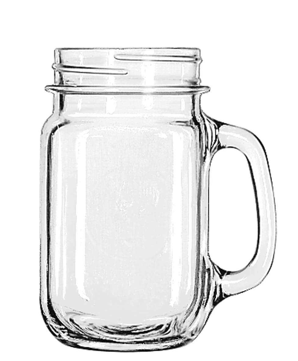 Drinking Jar Clear Soda Lime Beverage Iced 4.2" x 5.2" / 16.5oz