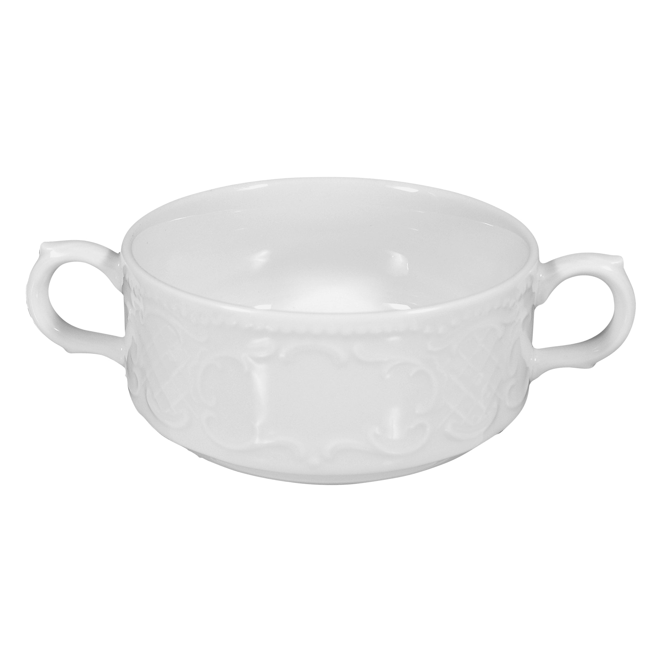 Salzburg White Porcelain Cream Soup Cup 4.2"