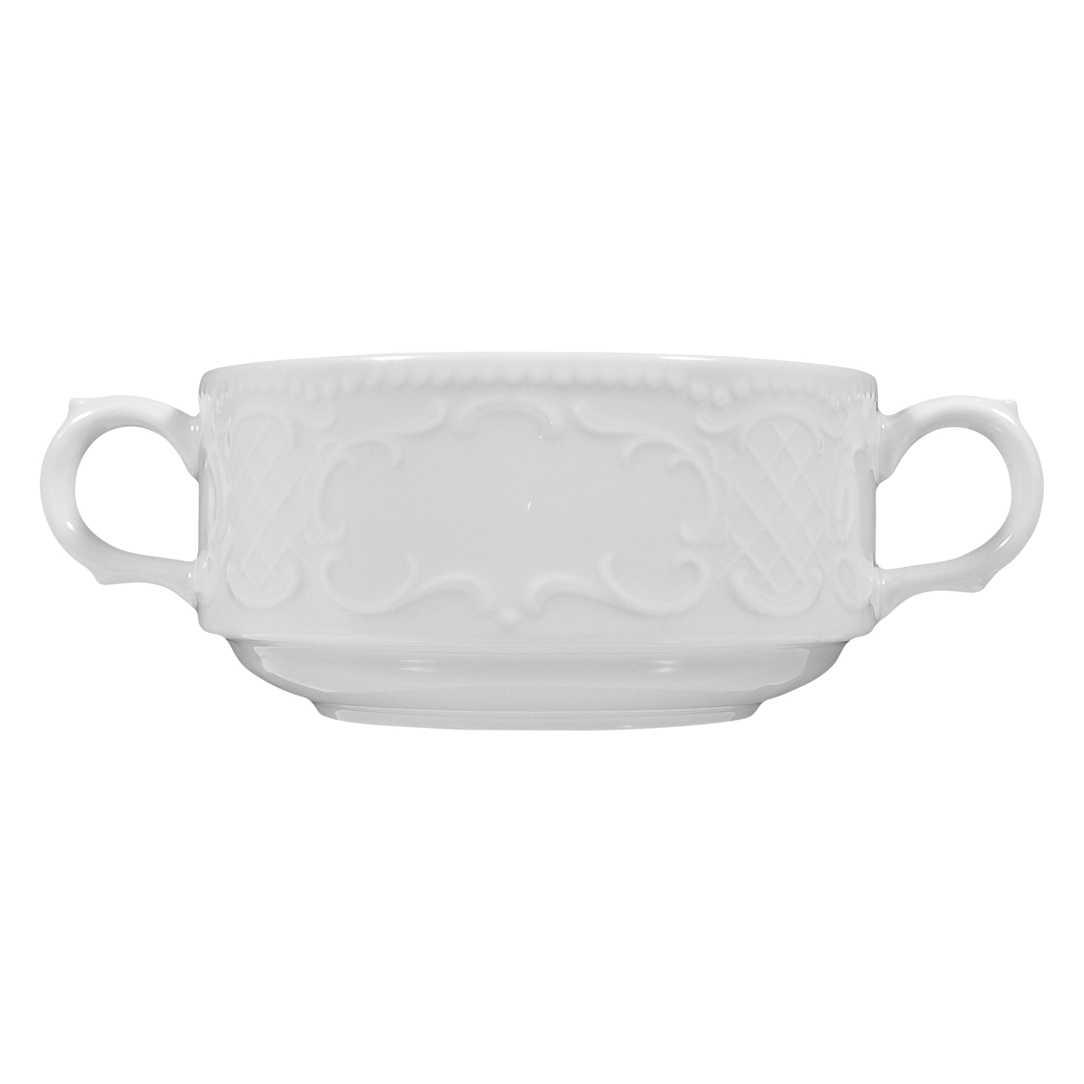 Salzburg White Porcelain Cream Soup Cup 4.2"