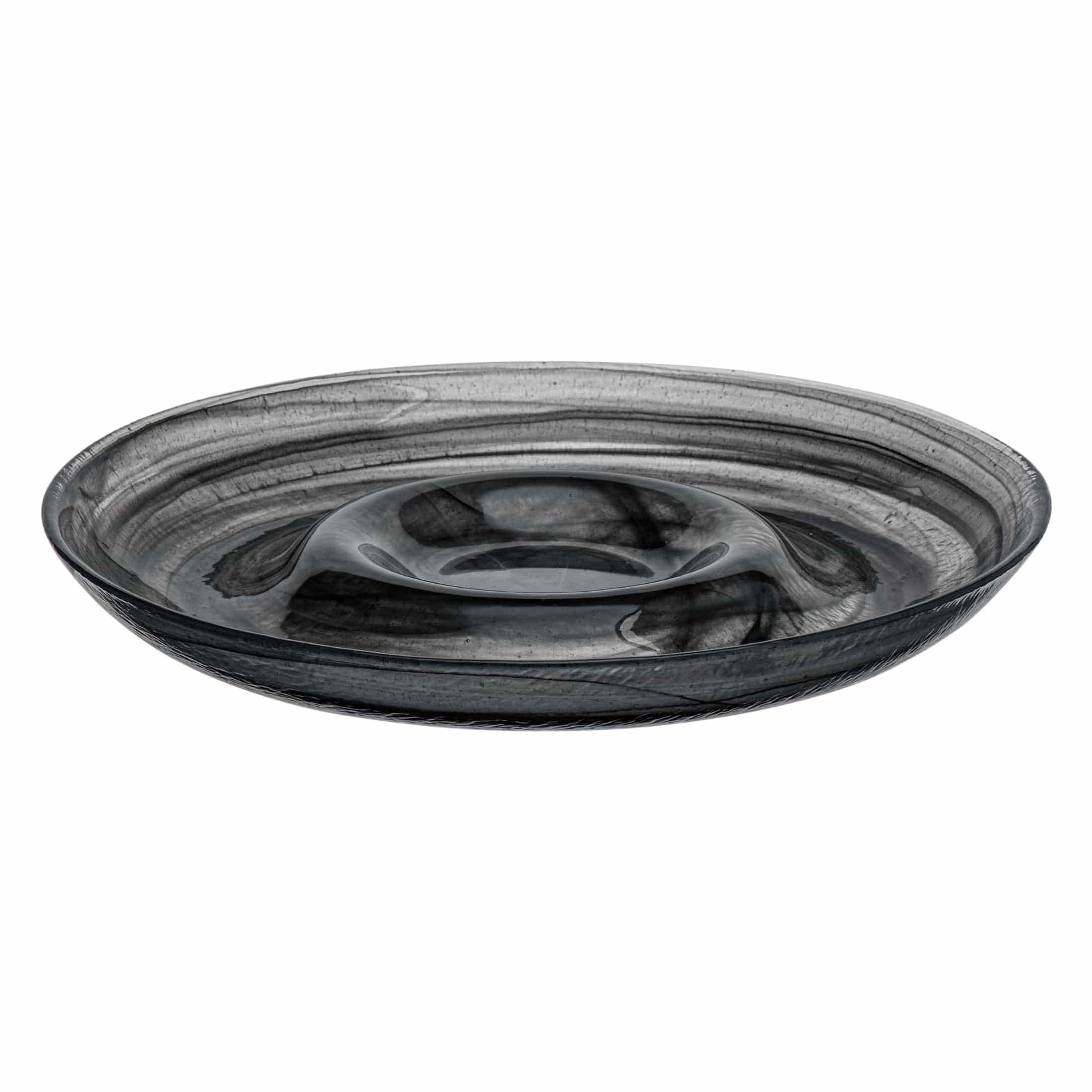 Estonia Black Glass Chip And Dip 10.6"