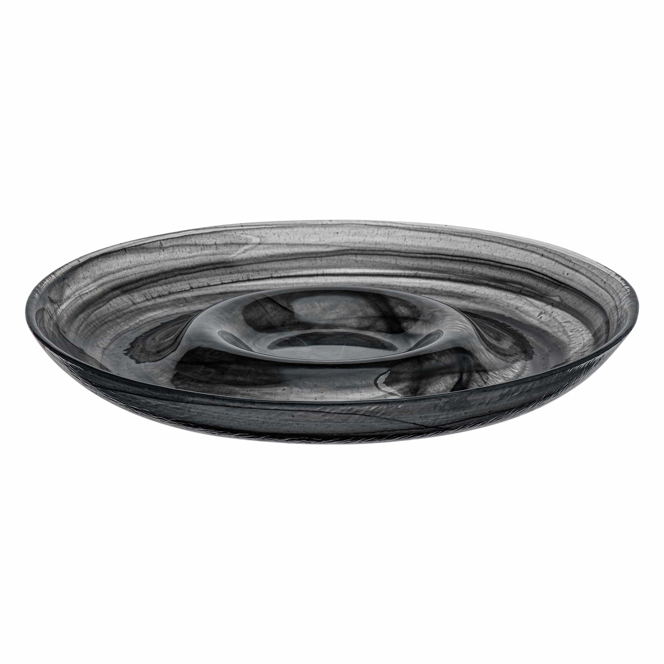 Estonia Black Glass Chip And Dip 14.8"