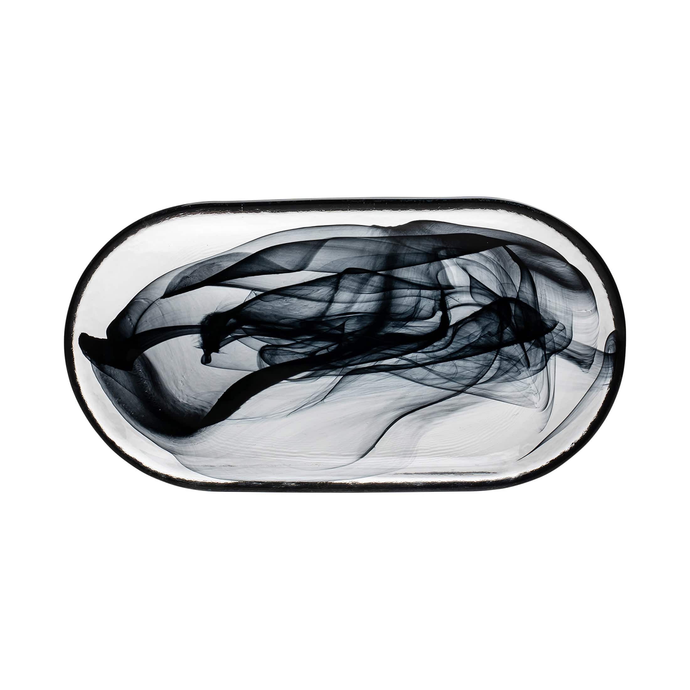 Atlas Black Glass Plate 8.3" x 4.5"