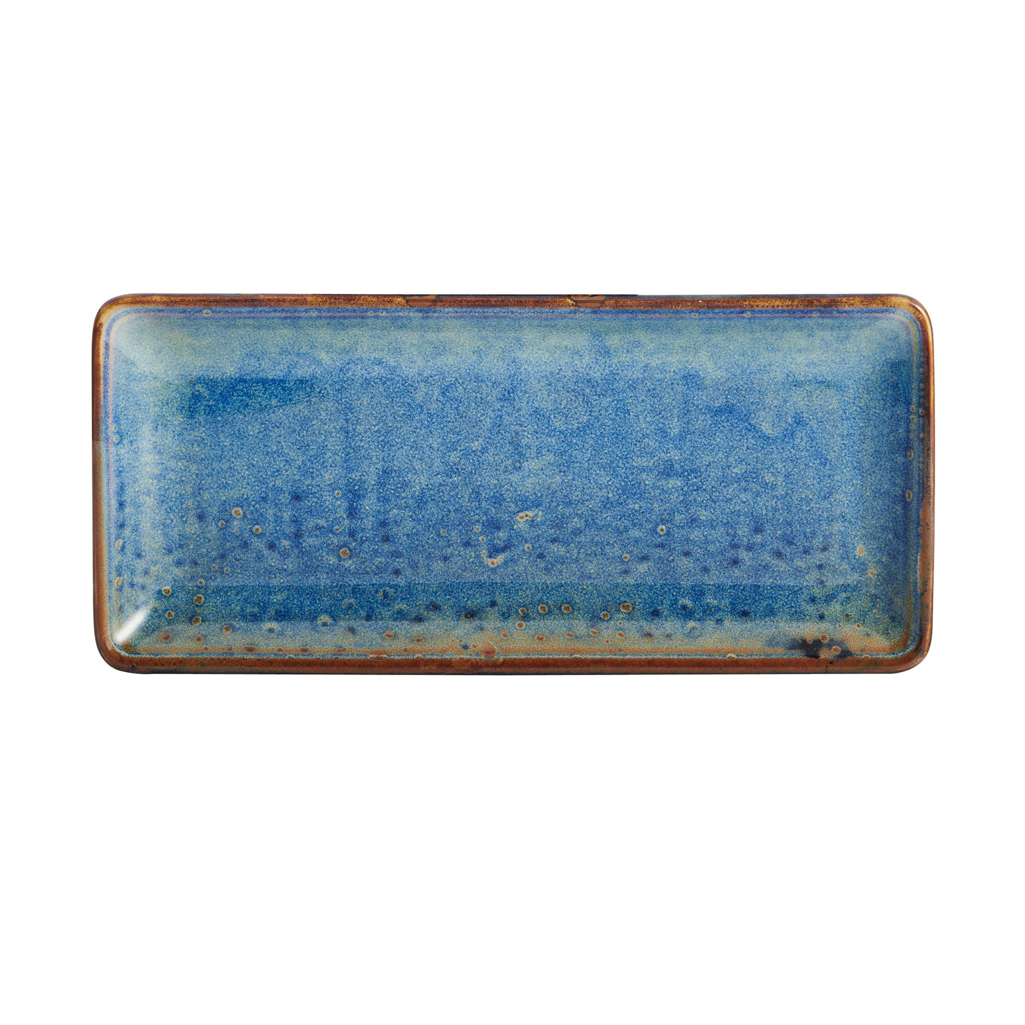Starlit Porcelain Rectangular Platter 10x5" Blue