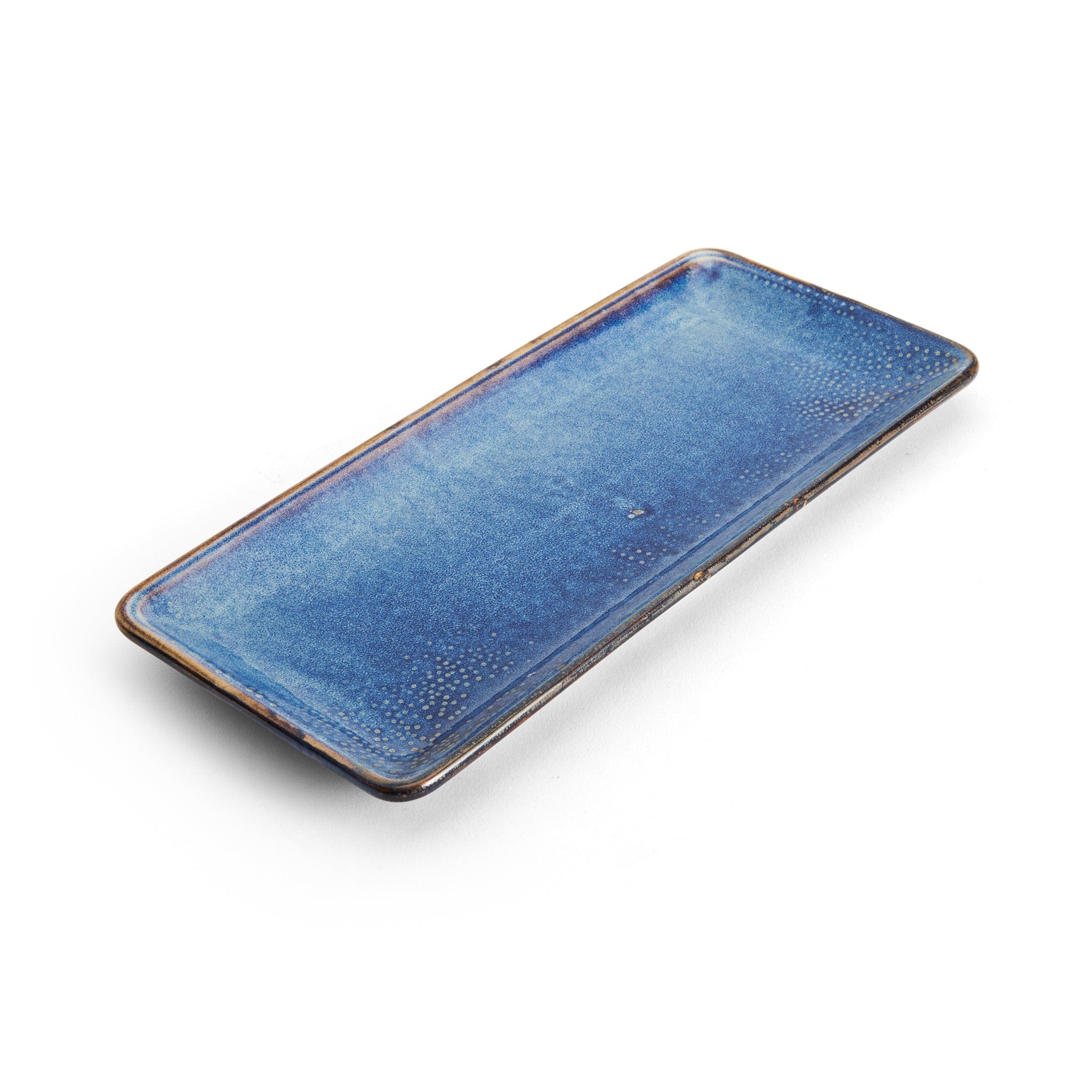 Starlit Porcelain Rectangular Platter 12x5" Blue