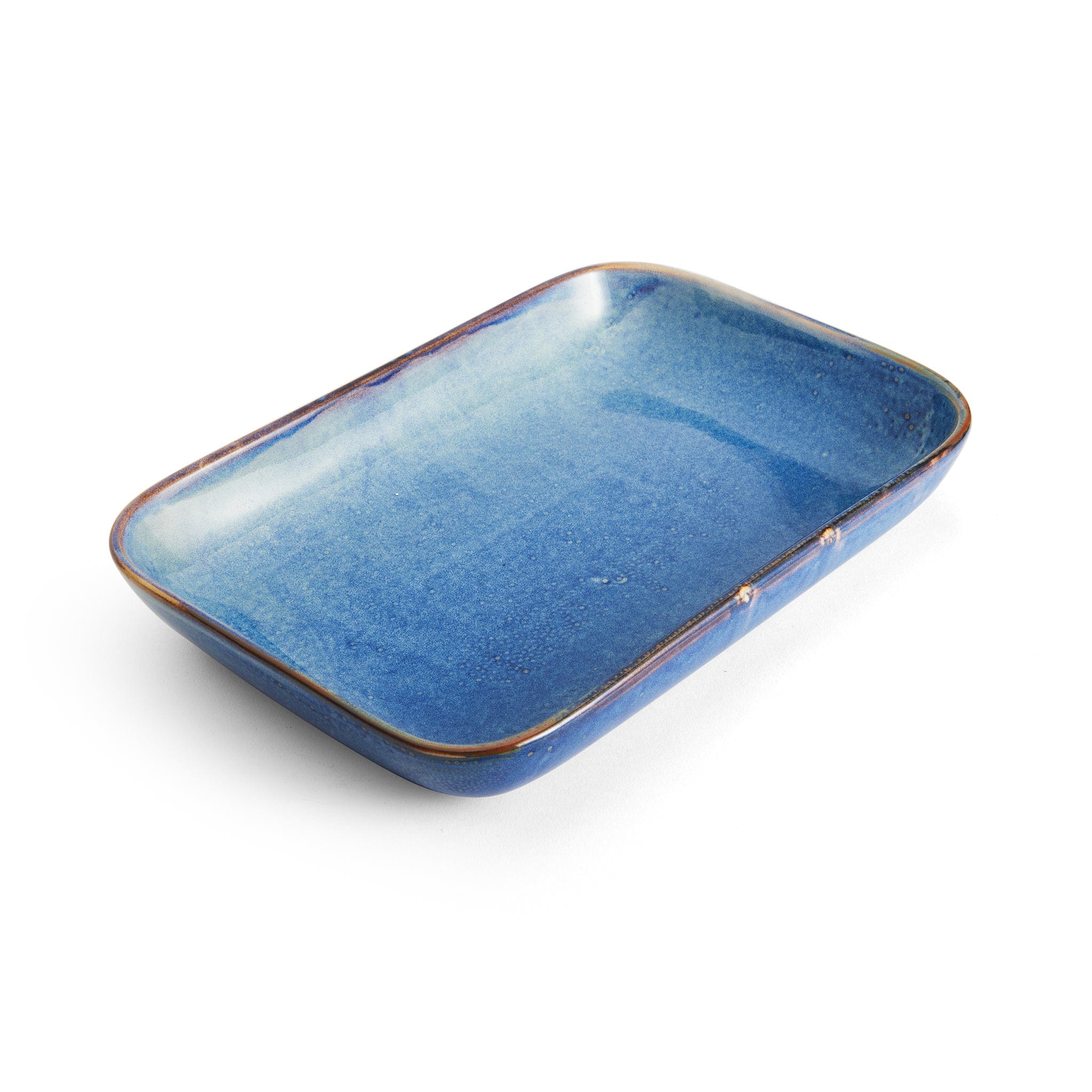 Starlit Porcelain Rectangular Platter 13x9" Blue