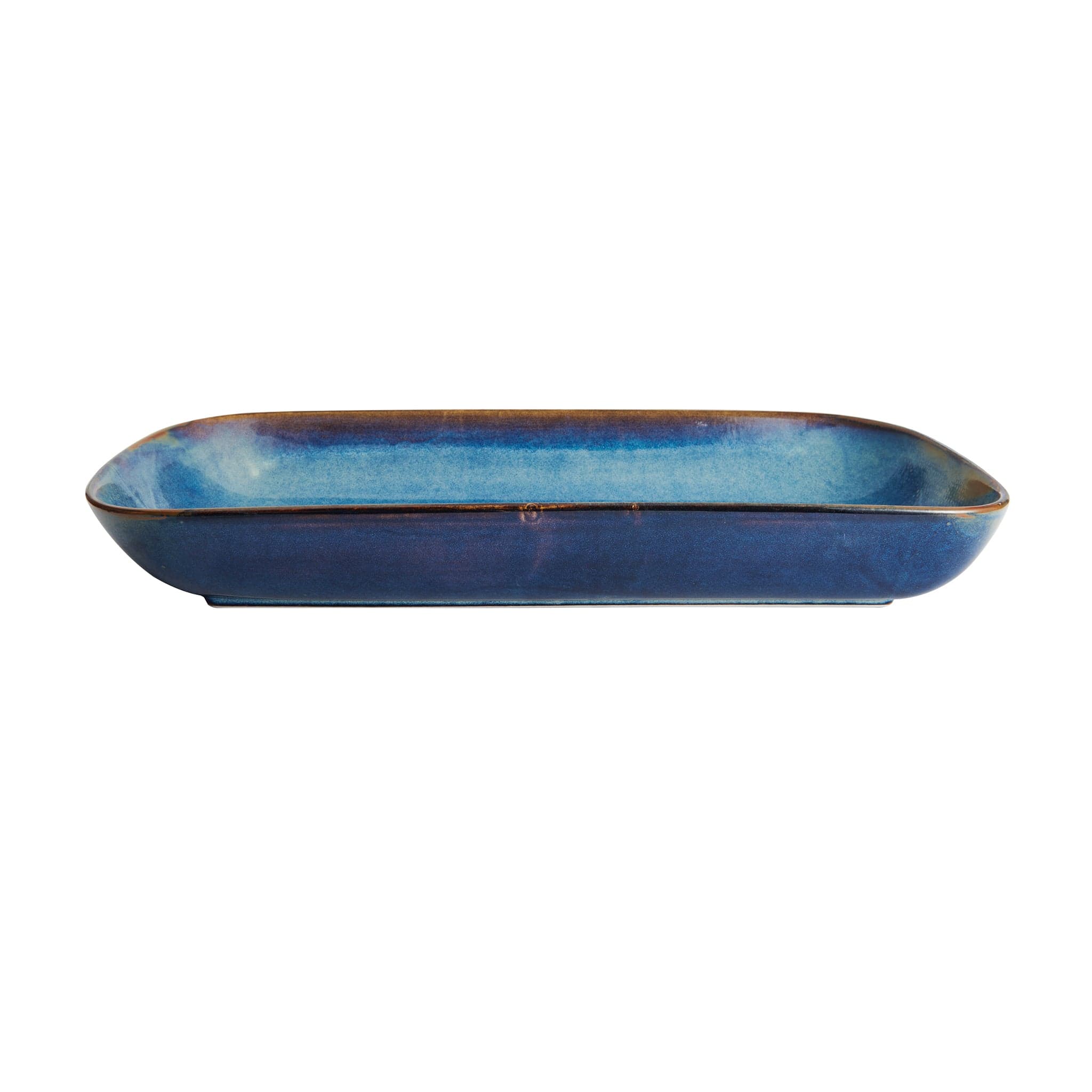 Starlit Porcelain Rectangular Platter 21x10" Blue